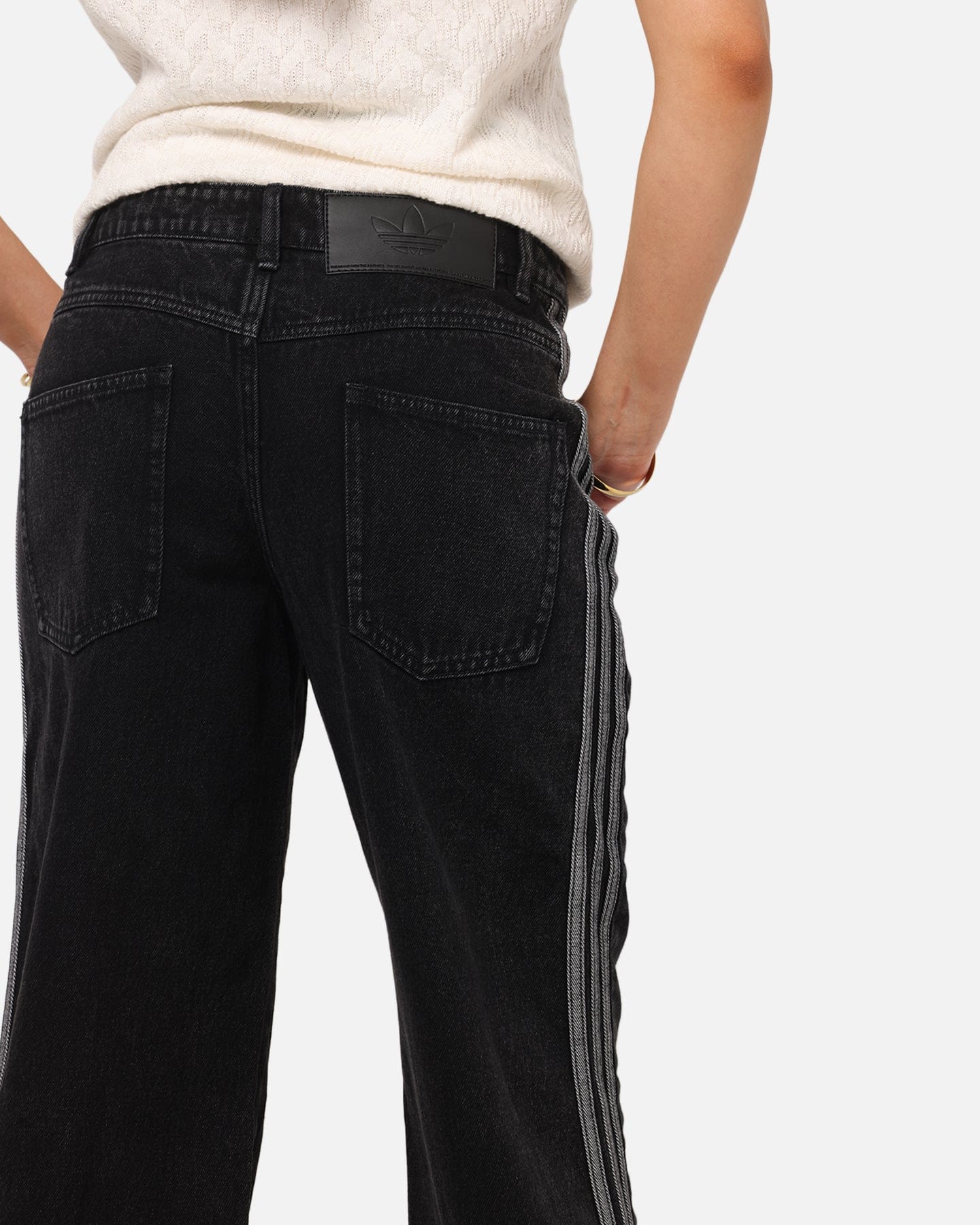 adidas Women's Denim 3 - Stripes Track Pants True Black Denim