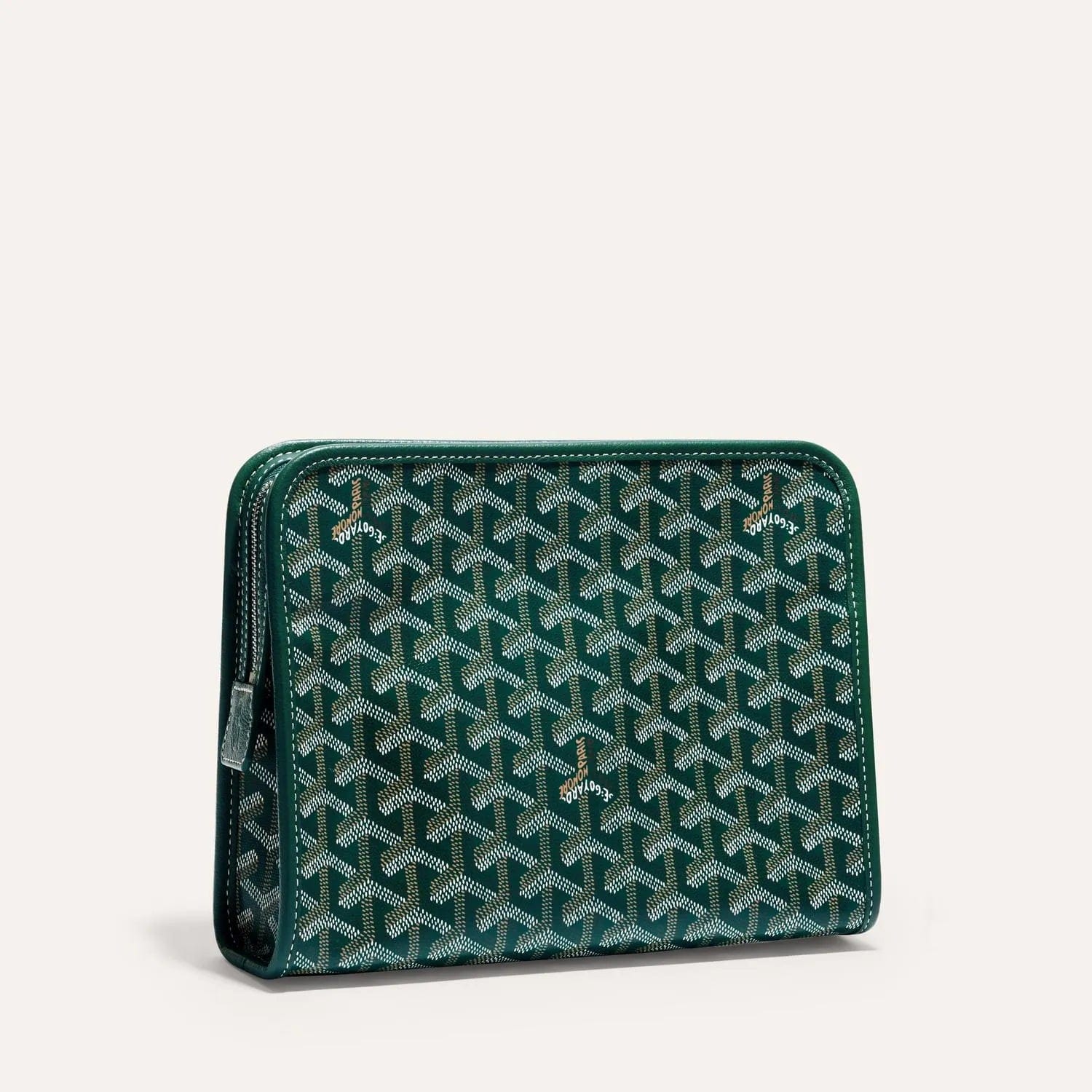 Goyard Jouvence MM Toiletry Bag in Green Goyardine Canvas & Chevroches Calfskin Leather