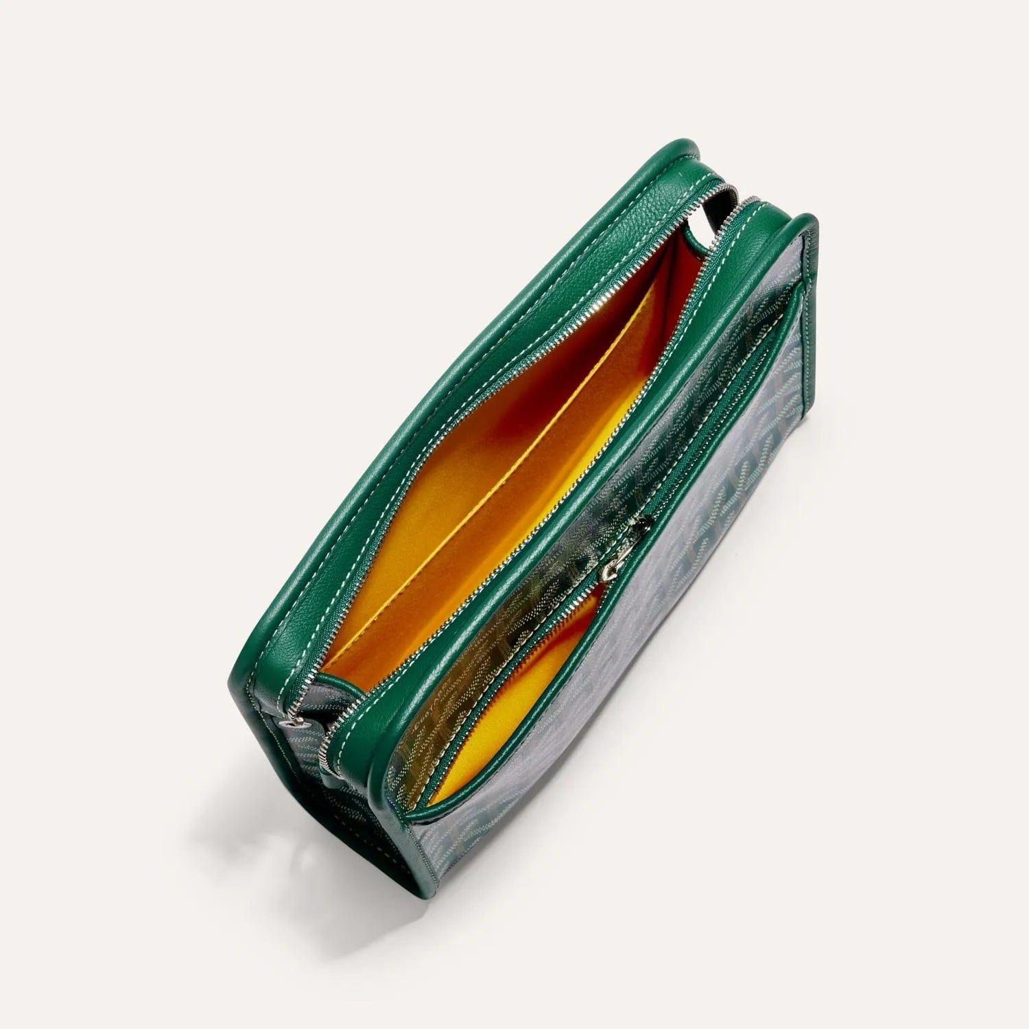 Goyard Jouvence MM Toiletry Bag in Green Goyardine Canvas & Chevroches Calfskin Leather