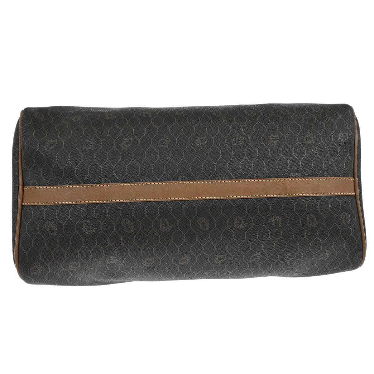 Christian Dior Black Leather Honeycomb Duffle Handbag