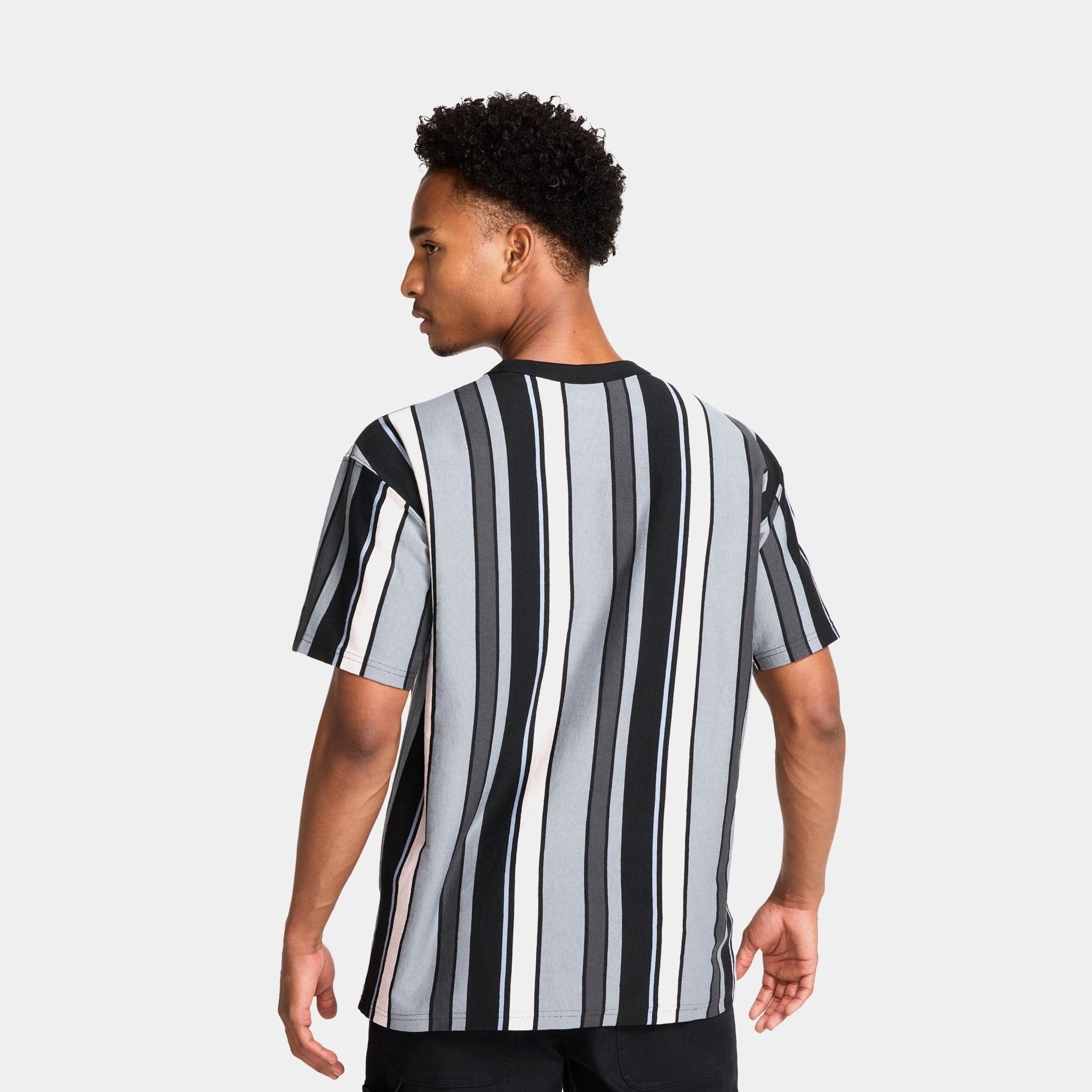 Nike NSW Max 90 Stripe Mens Short Sleeve Shirt (White/Black/Blue)