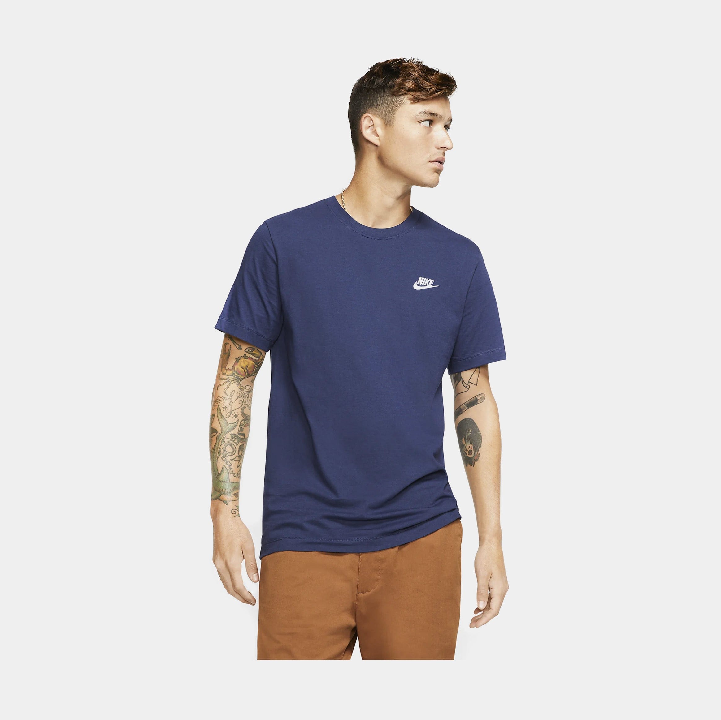 Nike NSW Club Mens Short Sleeve Shirt (Blue)