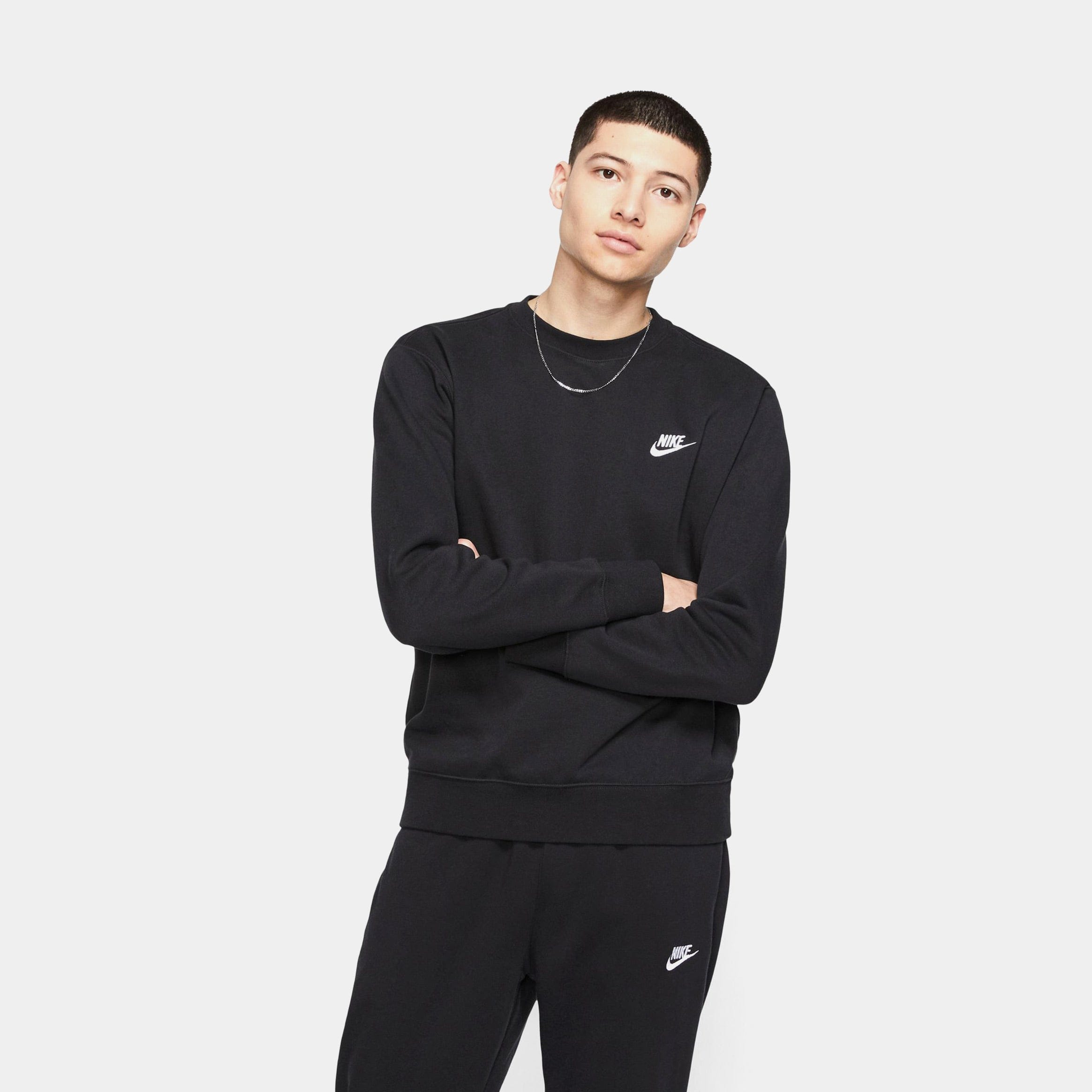 Nike NSW Club Fleece Mens Crewneck (Black)