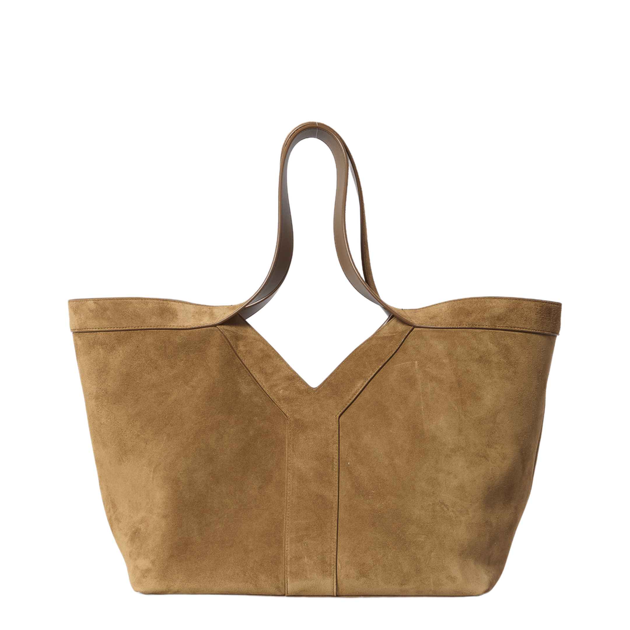 Saint Laurent Y Small Suede Calfskin Tote - Brown