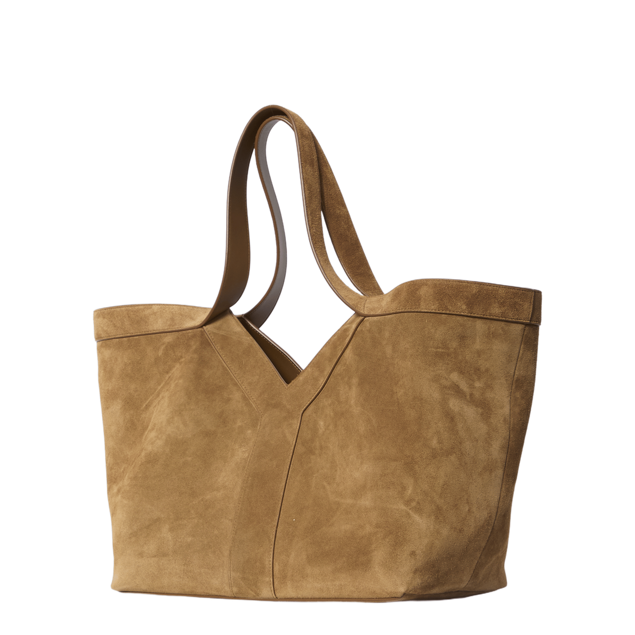 Saint Laurent Y Small Suede Calfskin Tote - Brown