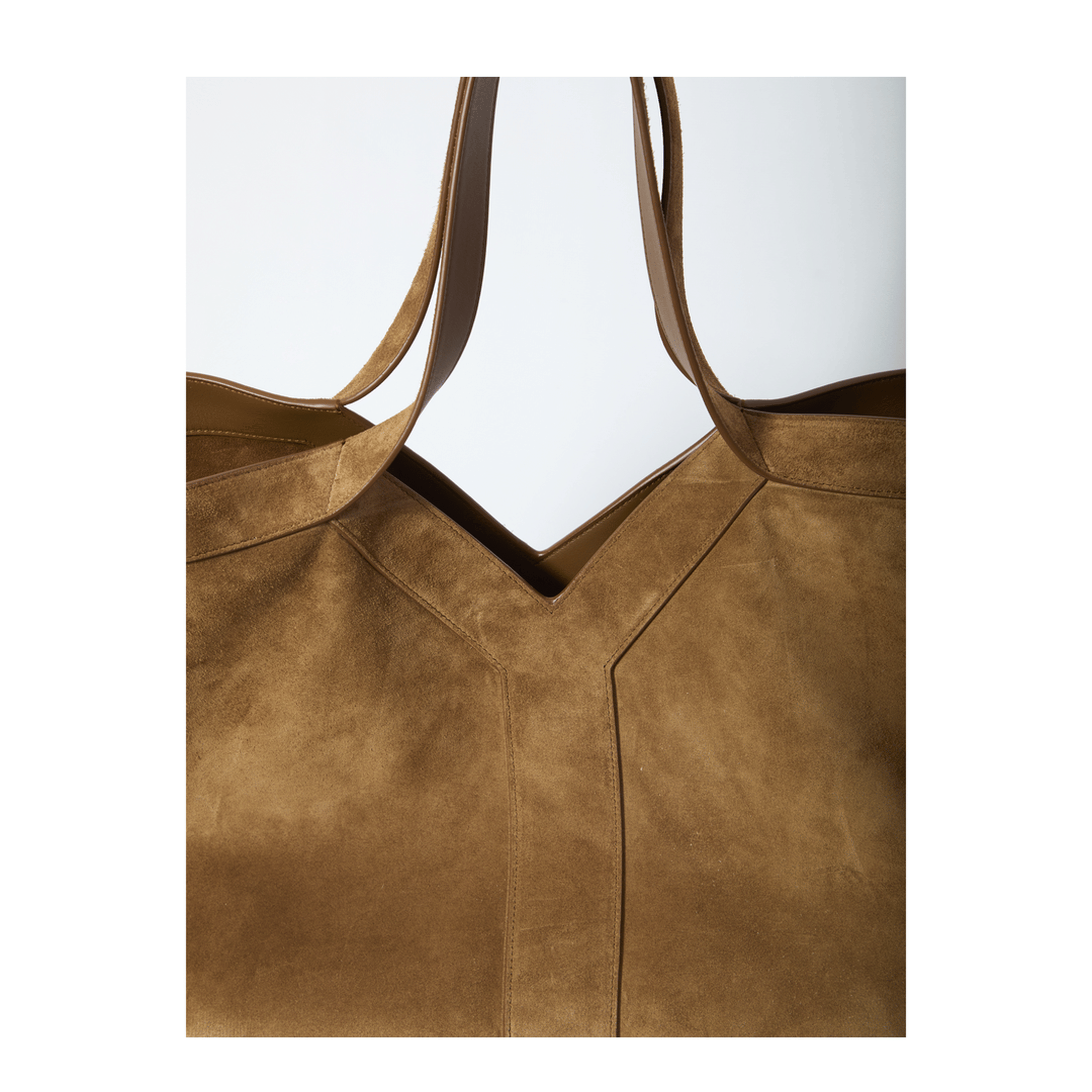 Saint Laurent Y Small Suede Calfskin Tote - Brown