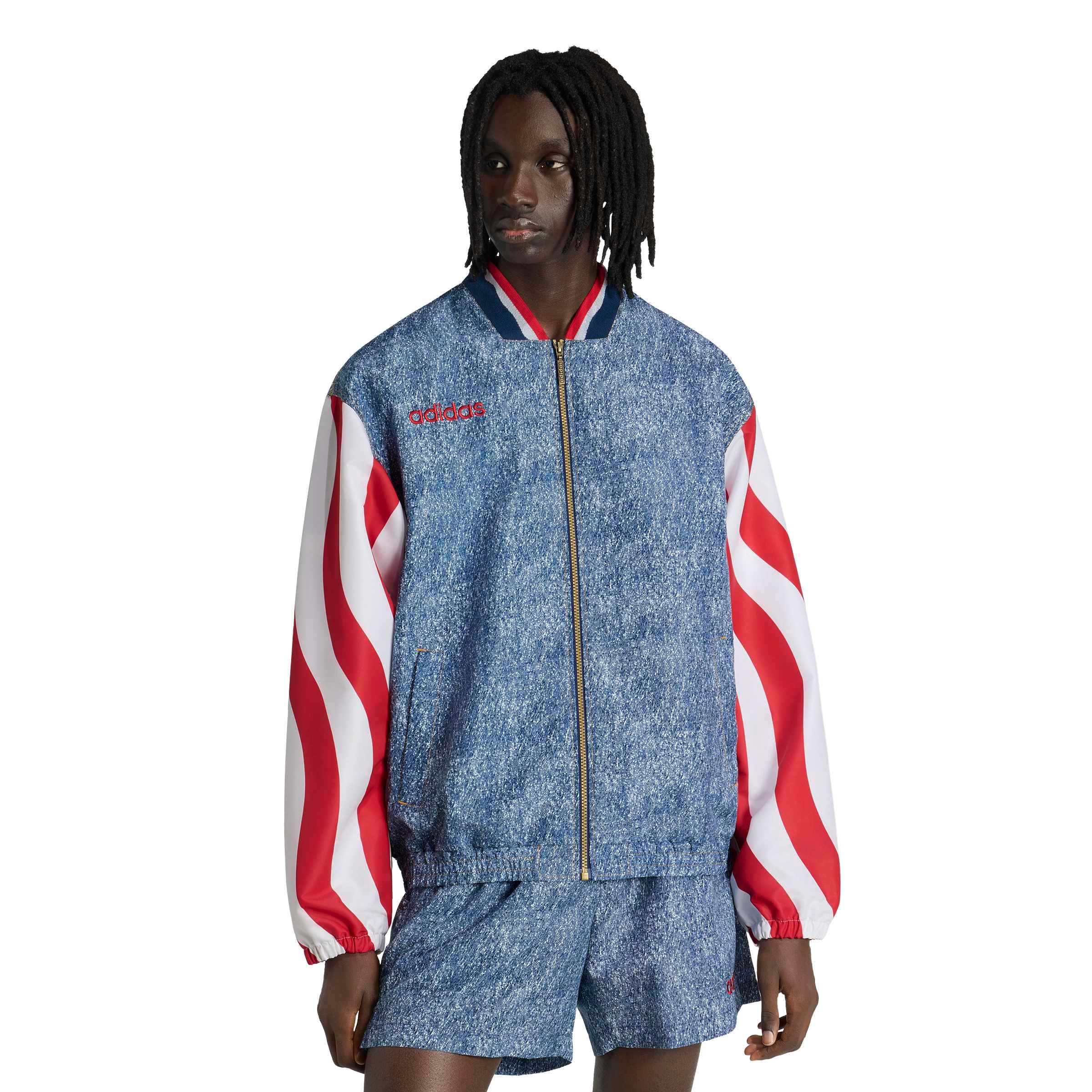 adidas Mens Denim Graphic Track Top