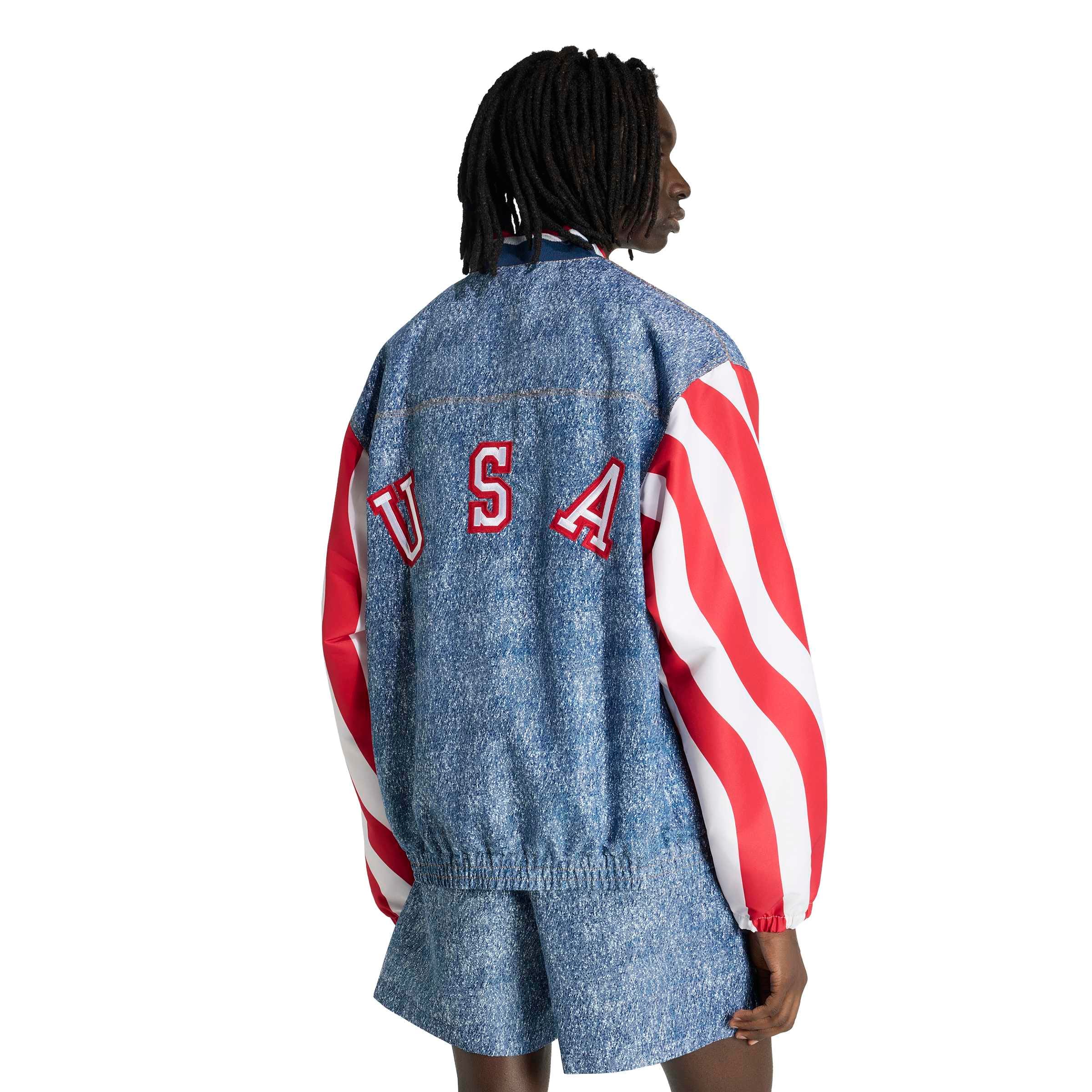 adidas Mens Denim Graphic Track Top