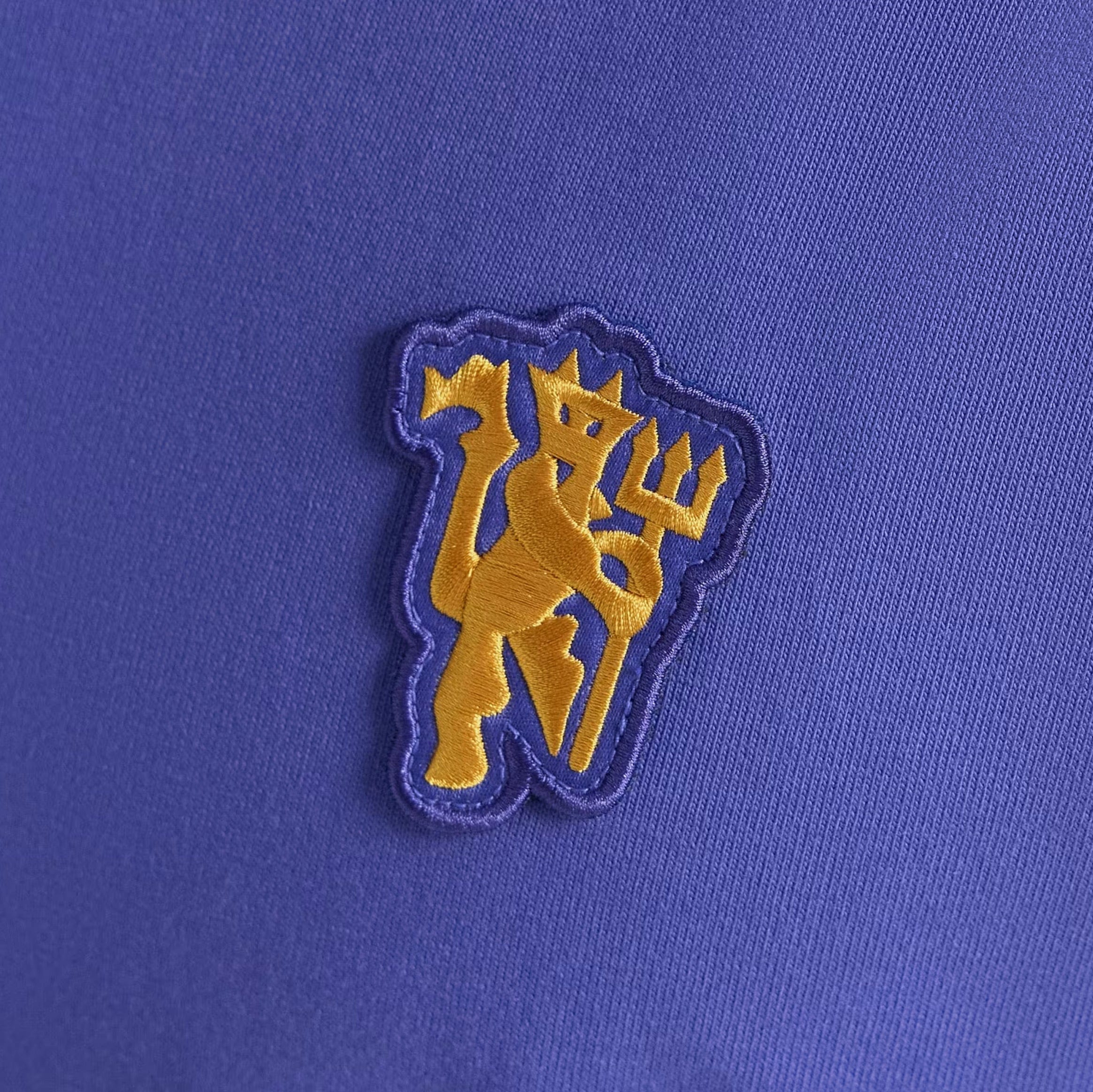 adidas Manchester United FC Icon Mens Short Sleeve Shirt (Purple/Yellow)