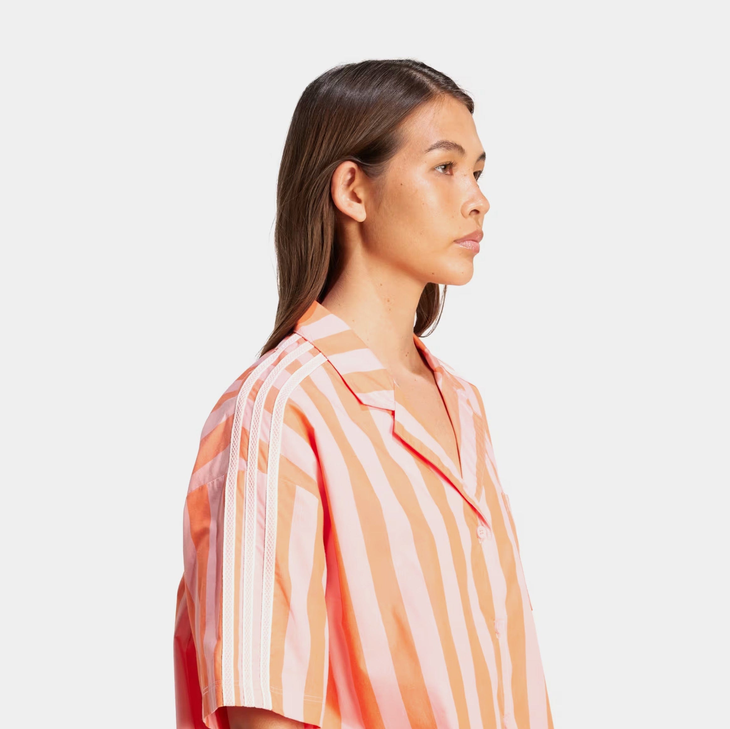 adidas Summer Glow Resort Womens Short Sleeve Shirt (Pink/Orange)