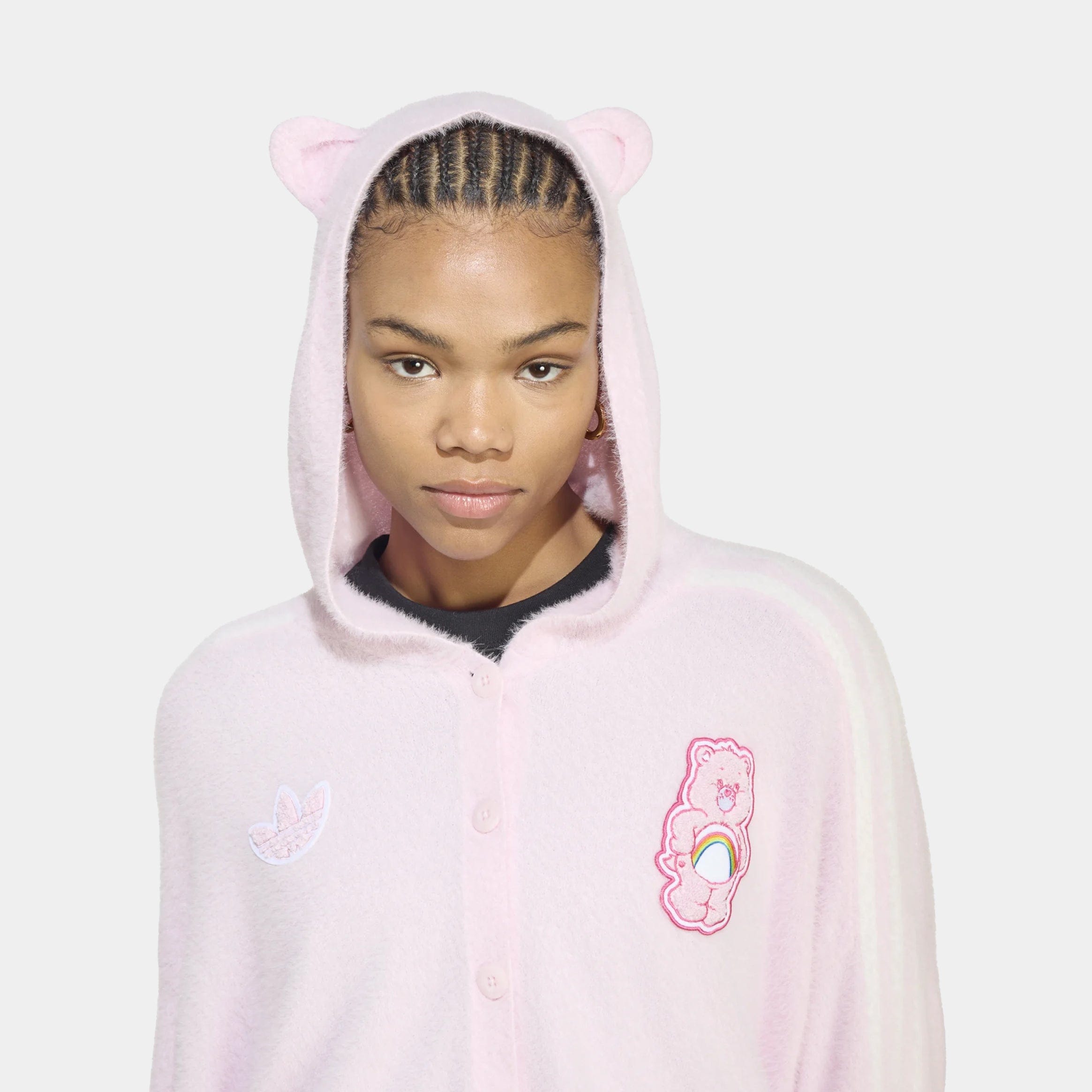 adidas Care Bears Cardigan Womens Hoodie (Clear Pink)