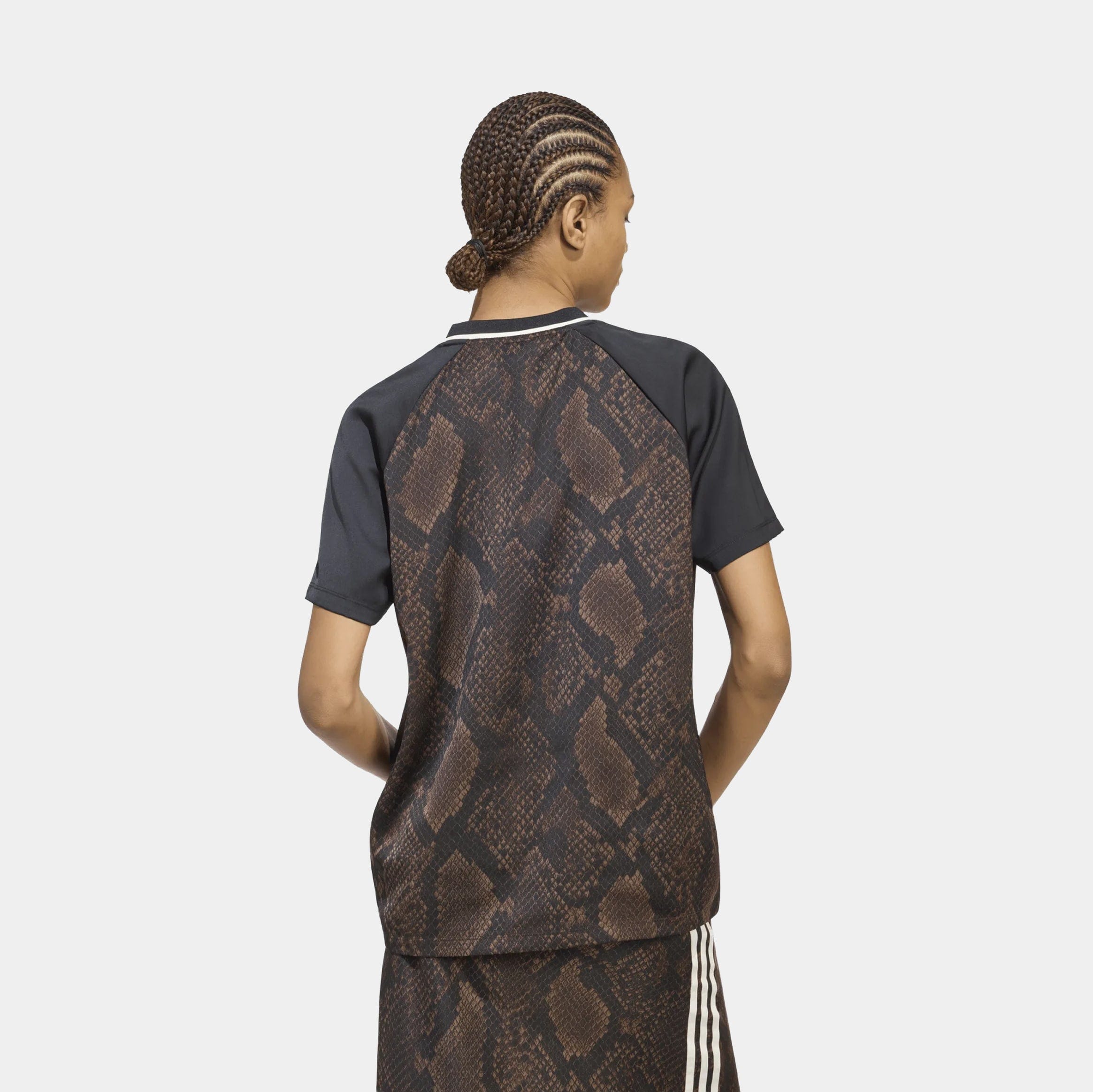 adidas Snake Print Satin Womens Jersey (Earth Strata/Aurora Coffee)
