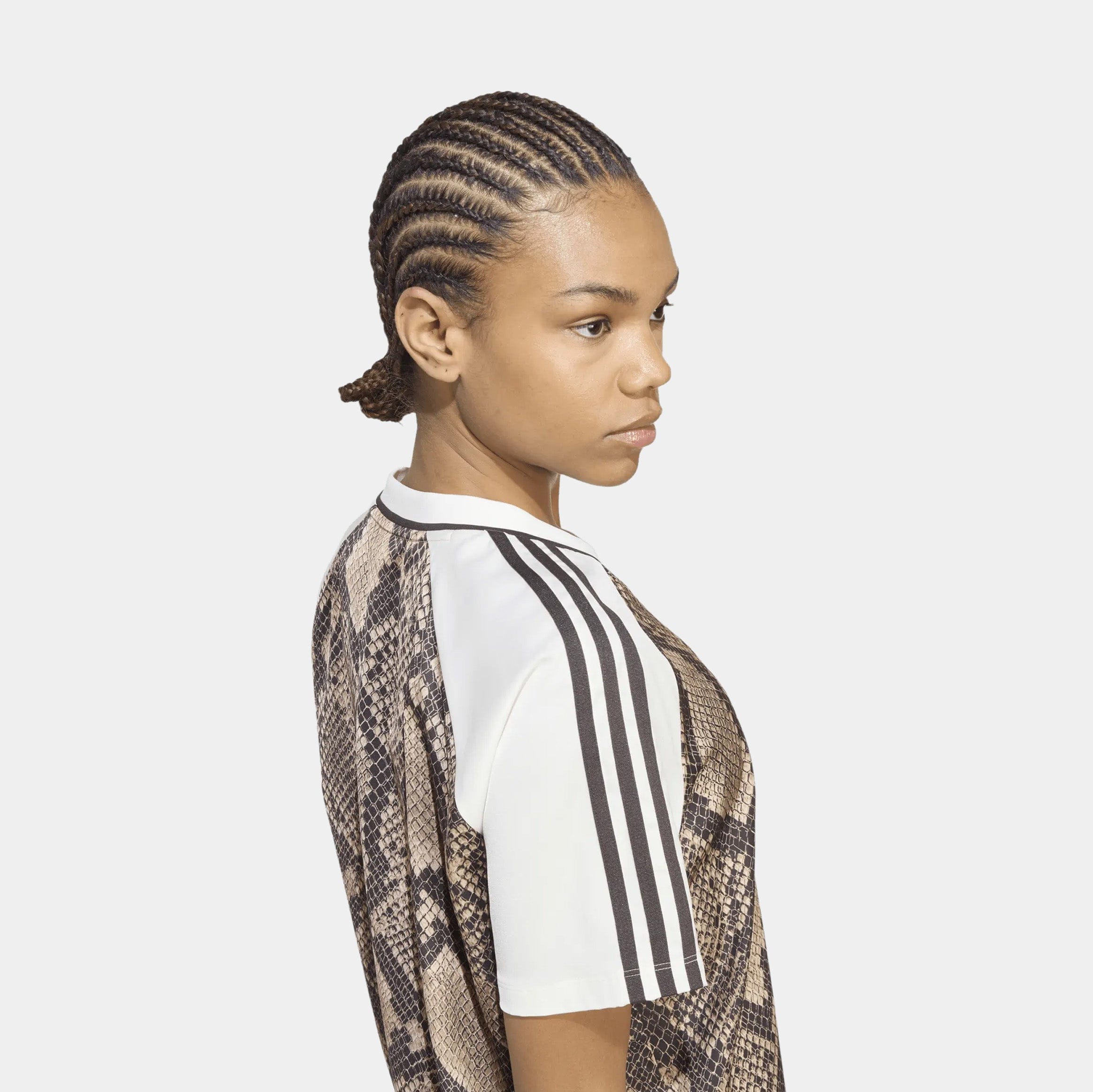 adidas Snake Print Satin Womens Jersey (Linen/Magic Beige)