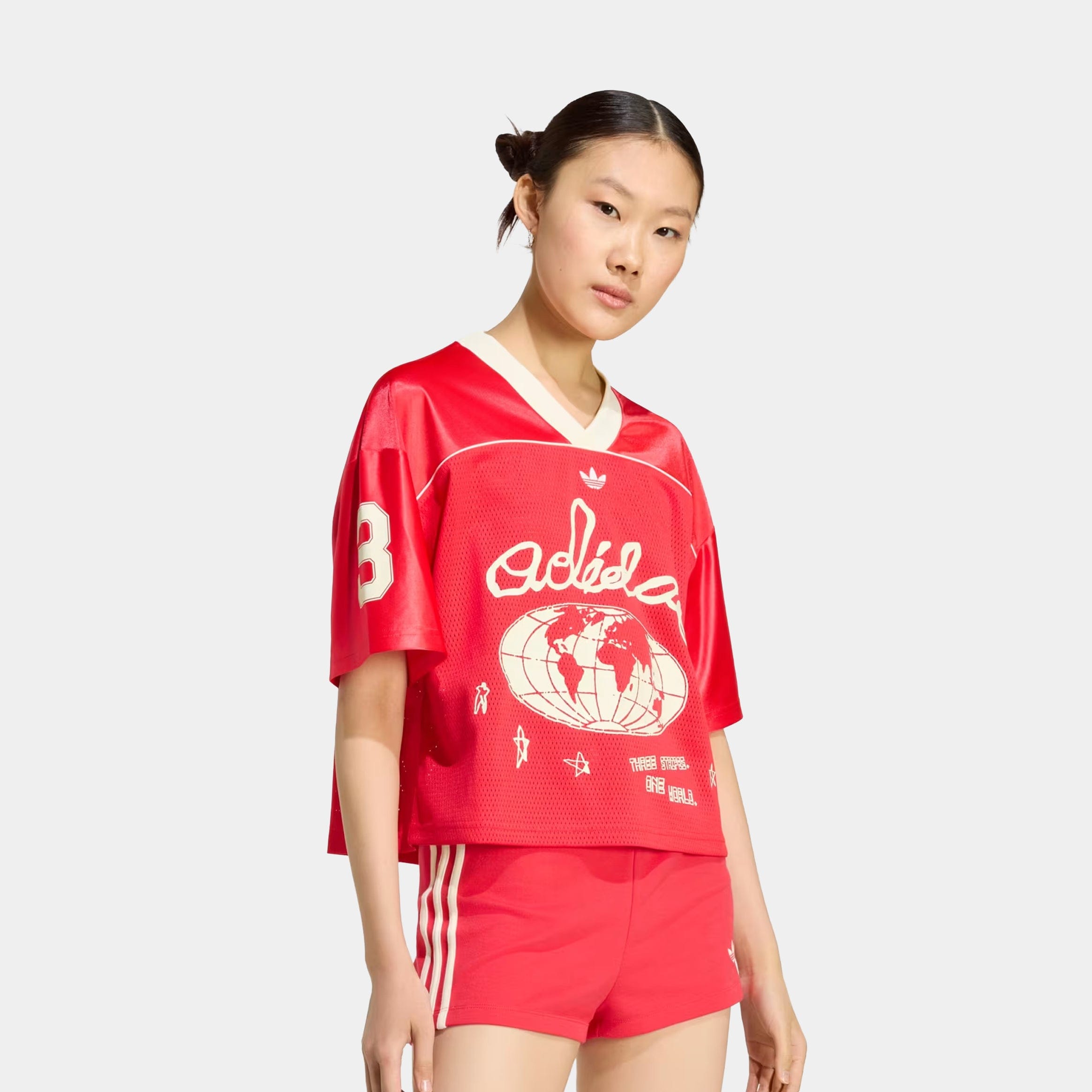 adidas Originals Cropped Soccer Womens Jersey (Pure Ruby)