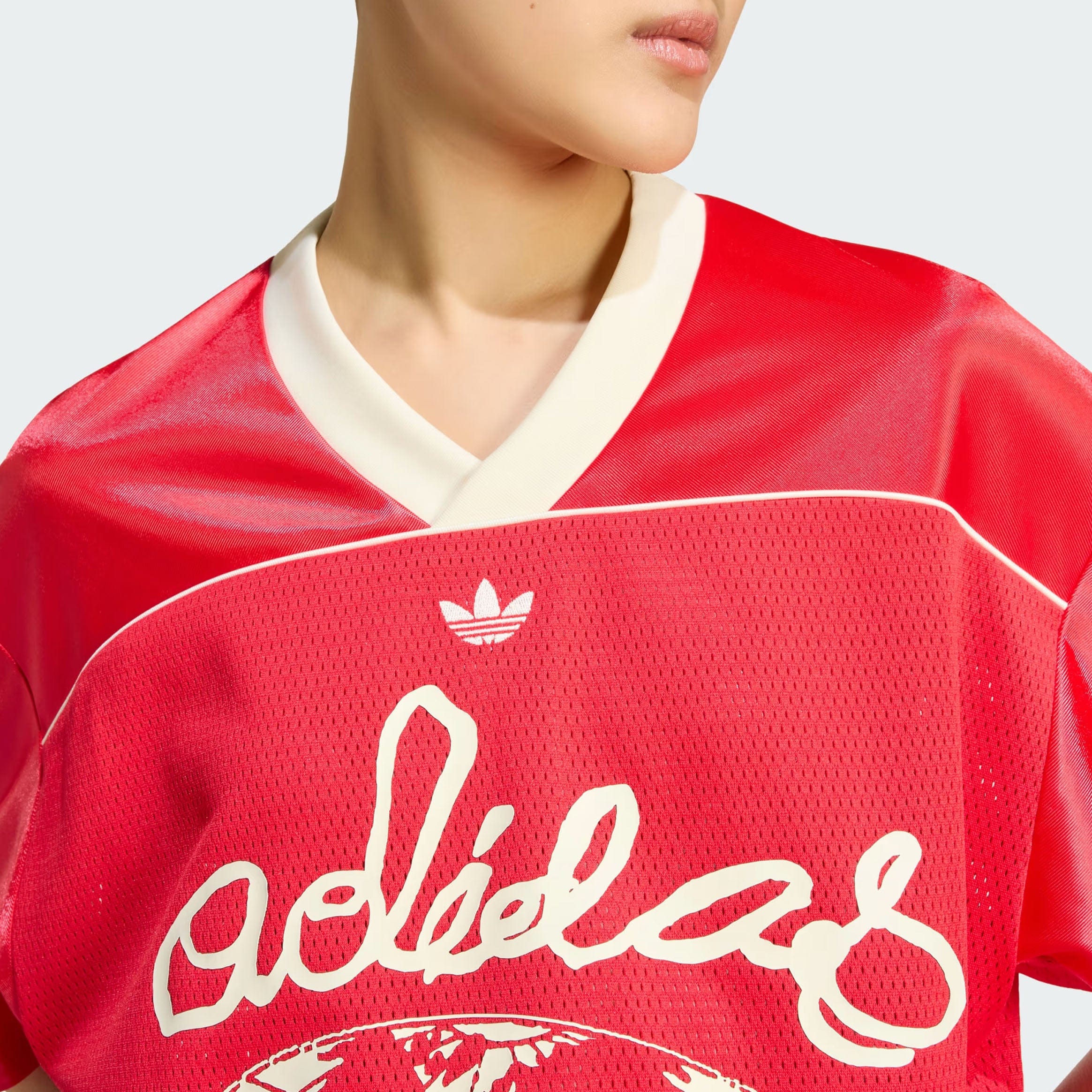 adidas Originals Cropped Soccer Womens Jersey (Pure Ruby)