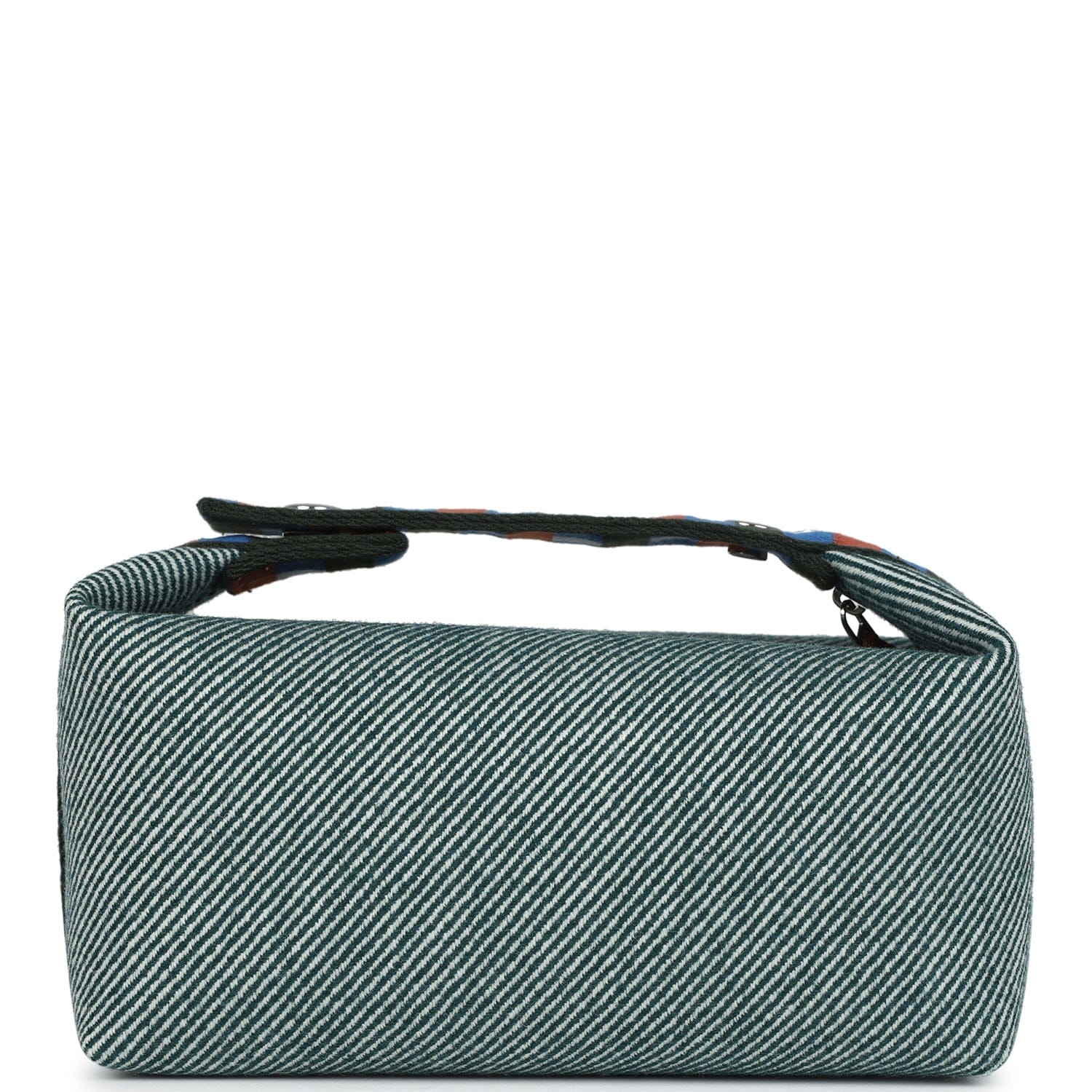 Hermes Bride - A - Brac Au Carre Case PM Vert Foret H Natte Canvas and Wool Palladium Hardware