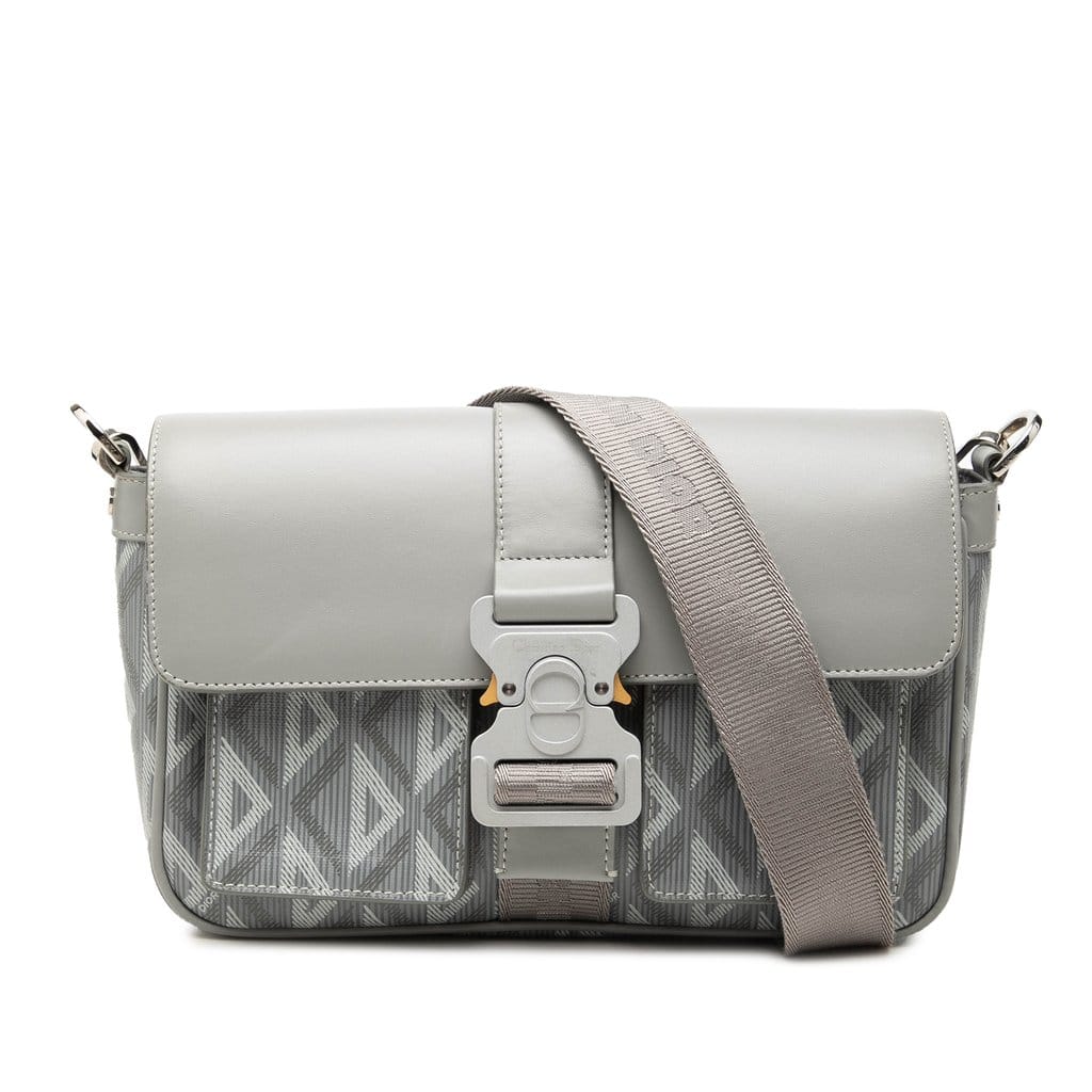 Dior Coated Canvas CD Diamond and Calfskin Hit The Road Messenger Bag