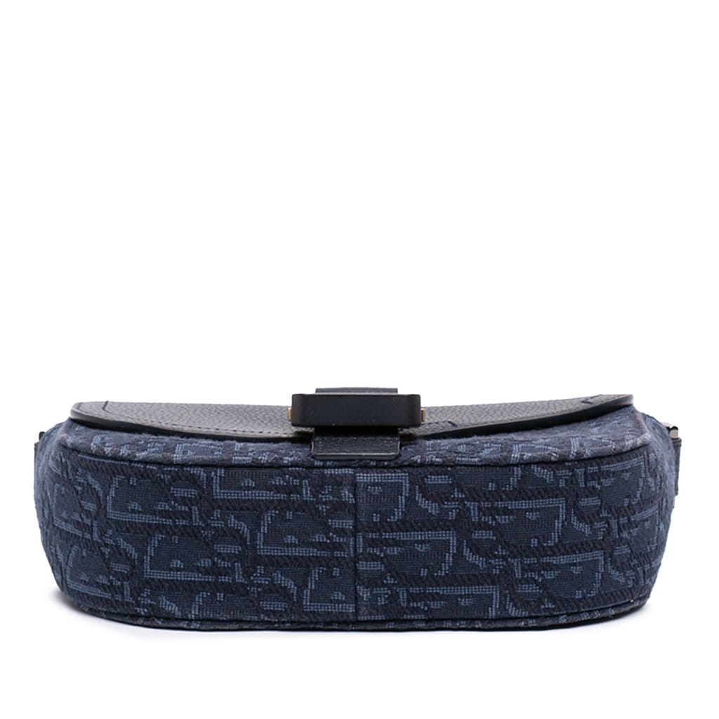 Dior Mini Oblique Canvas Saddle Buckle Messenger Bag