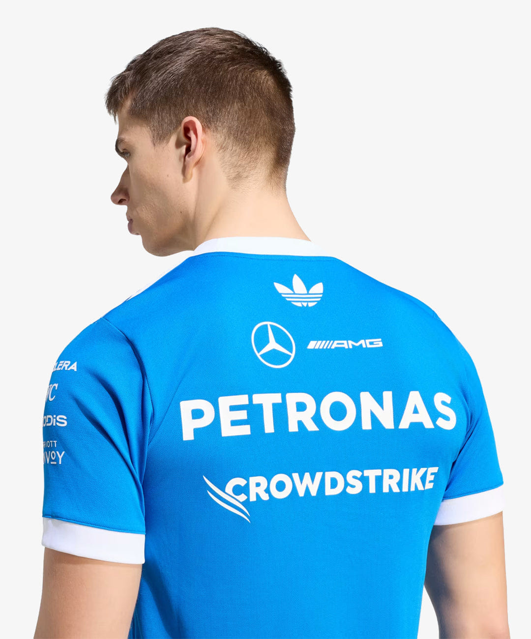 ADIDAS | MERCEDES - AMG PETRONAS FORMULA 1 TEAM BLUE WONDER DRIVER JERSEY { BLUE BIRD/WHITE