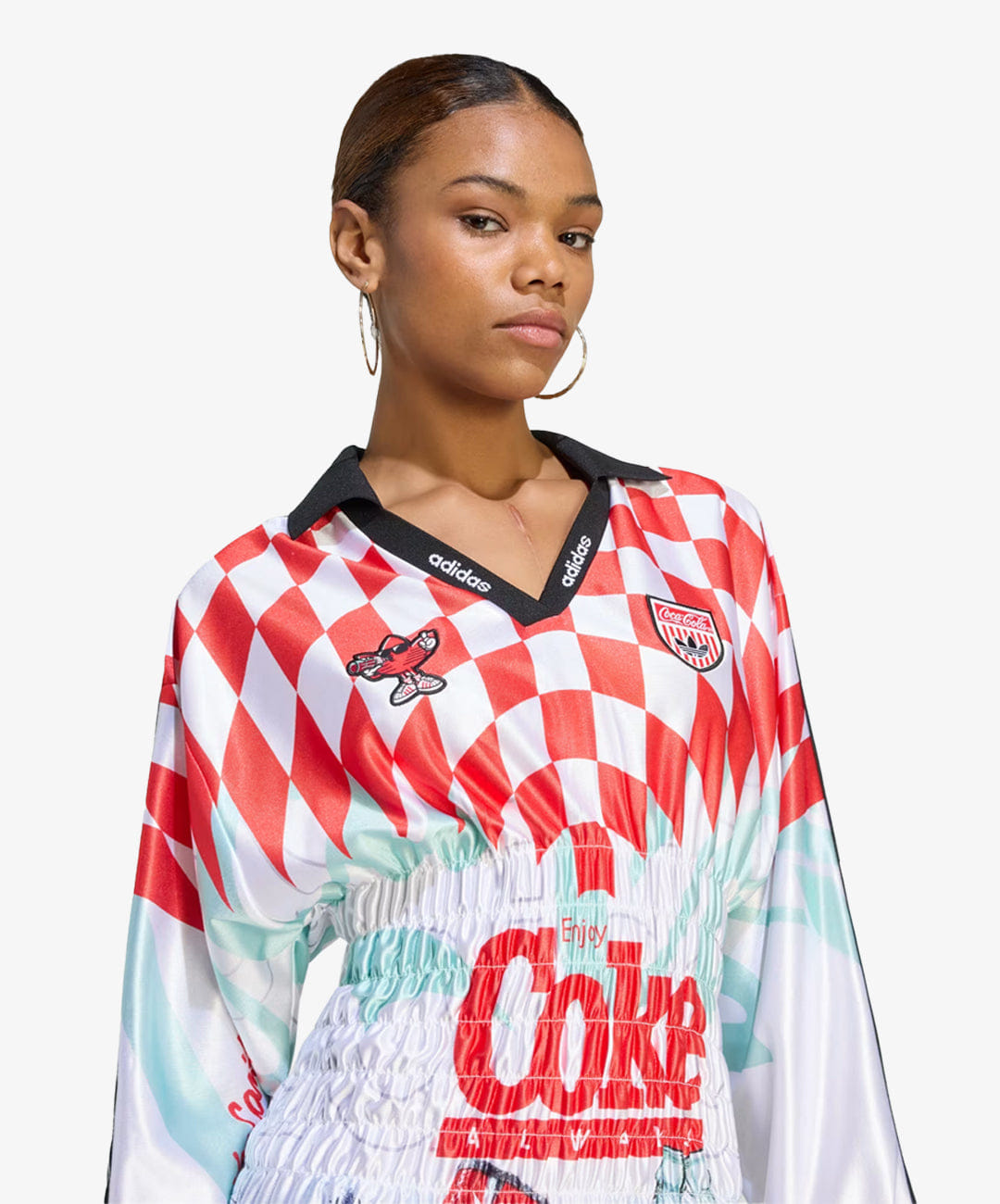 Adidas Originals | x COCA - COLA MASH UP SMOCKED JERSEY { WHITE