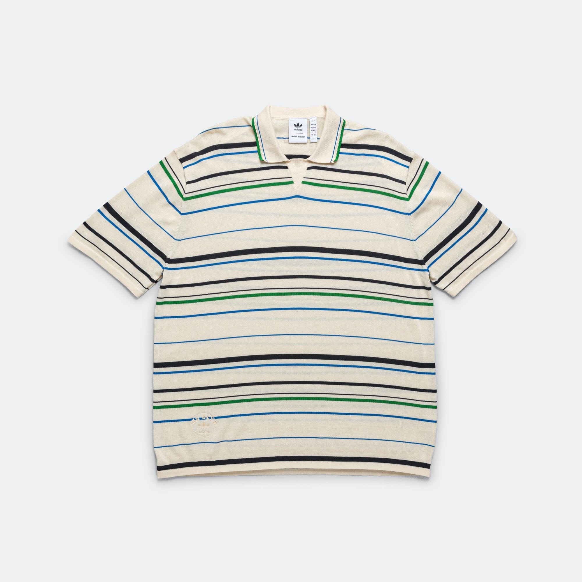 adidas Knit Polo x Wales Bonner - Wonder White/Green - Bluebird