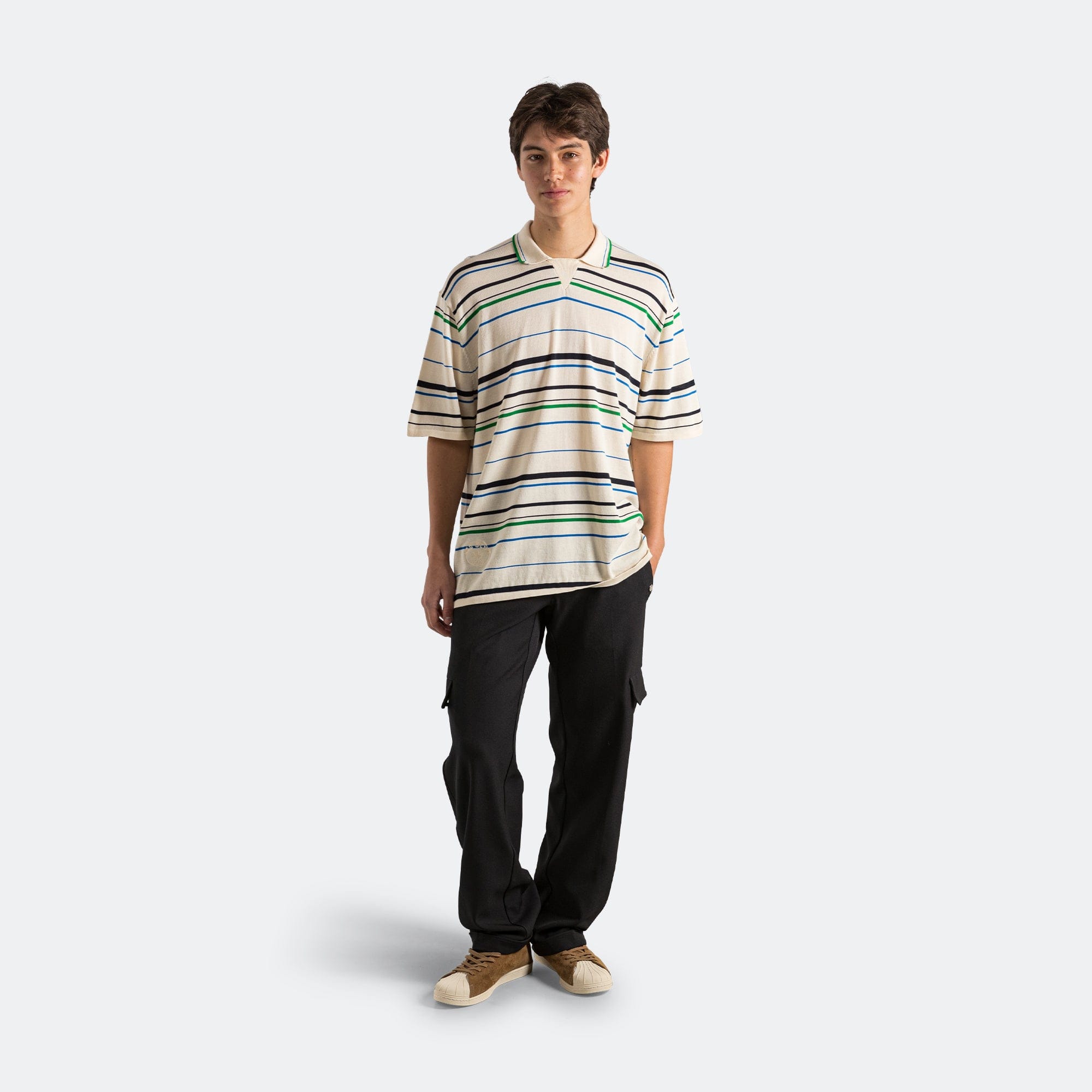 adidas Knit Polo x Wales Bonner - Wonder White/Green - Bluebird