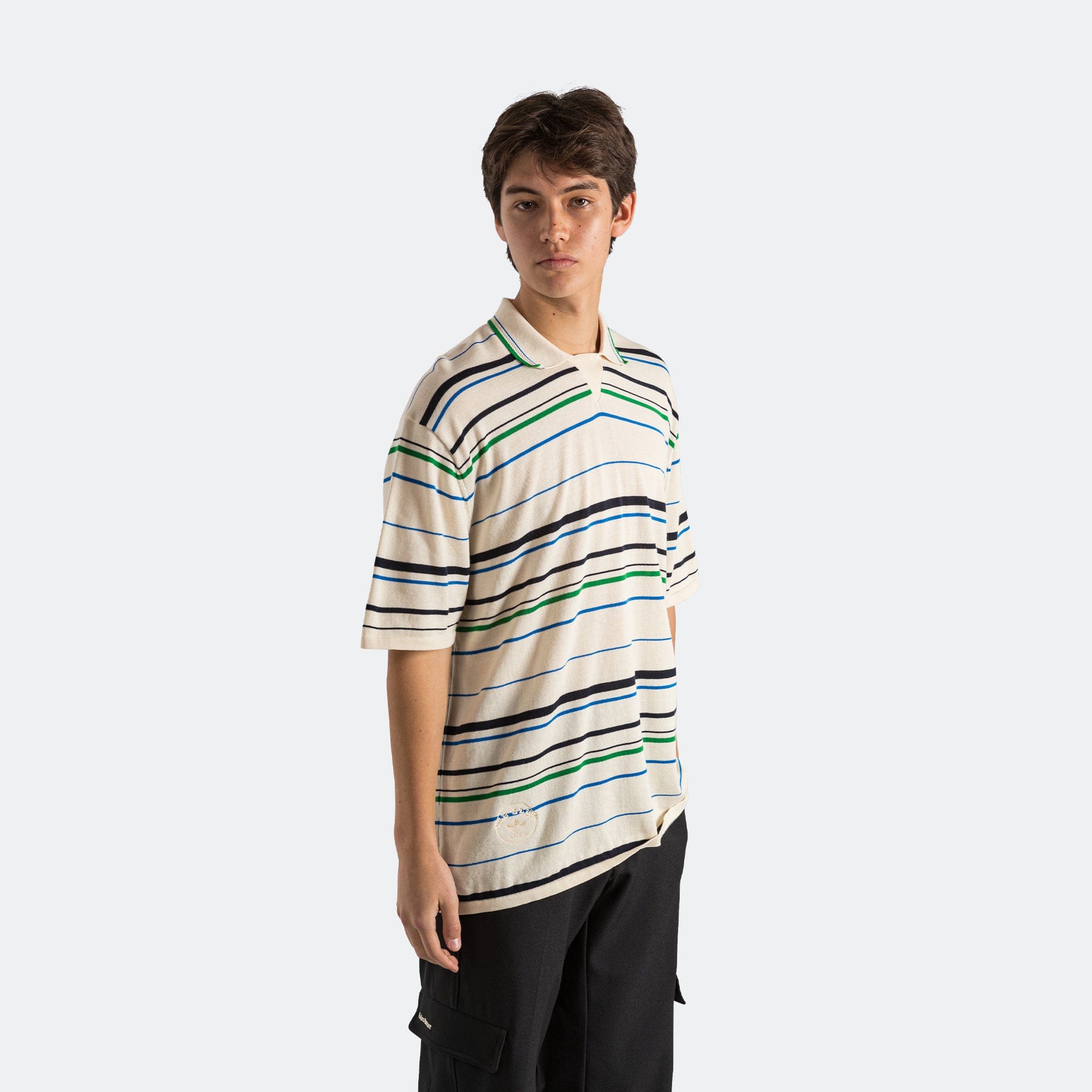 adidas Knit Polo x Wales Bonner - Wonder White/Green - Bluebird