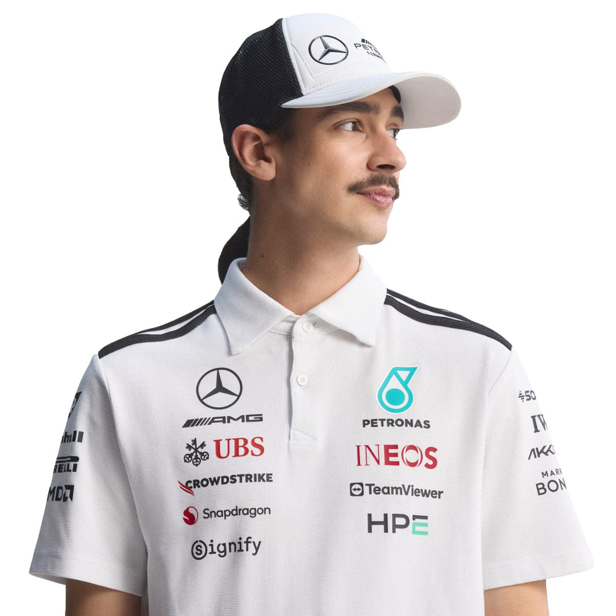 adidas + MERCEDES - AMG PETRONAS FORMULA 1 TEAM ENGINEERS POLO Shirt White