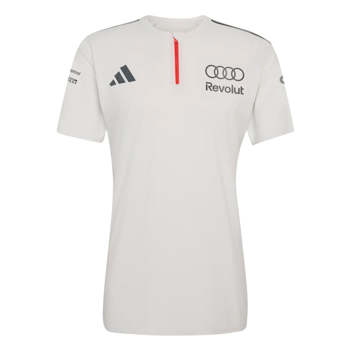 adidas + AUDI REVOLUT F1 TEAM ENGINEERS & MARKETING SHORT SLEEVE POLO Chalk Pearl / Iron Metallic