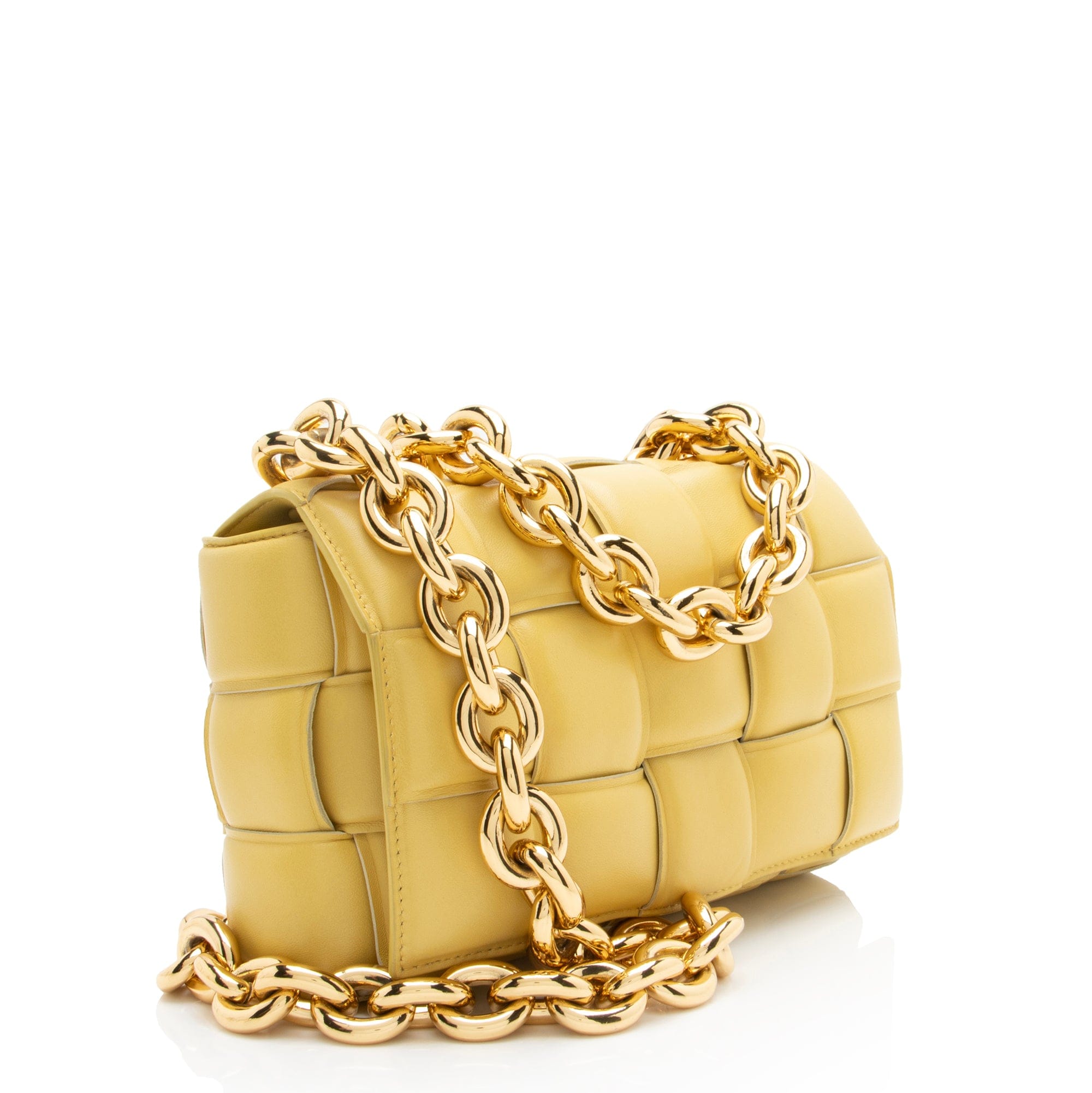 Bottega Veneta Lambskin Cassette Chain Maxi Shoulder Bag