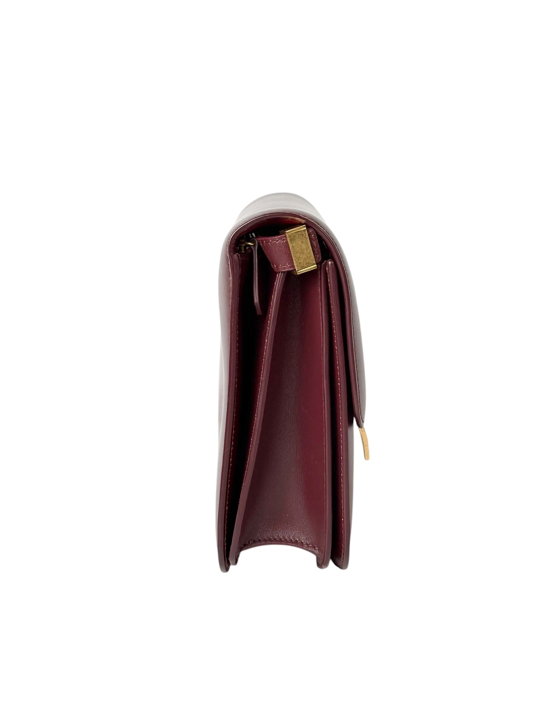 Celine Burgundy Medium Classic Box Bag