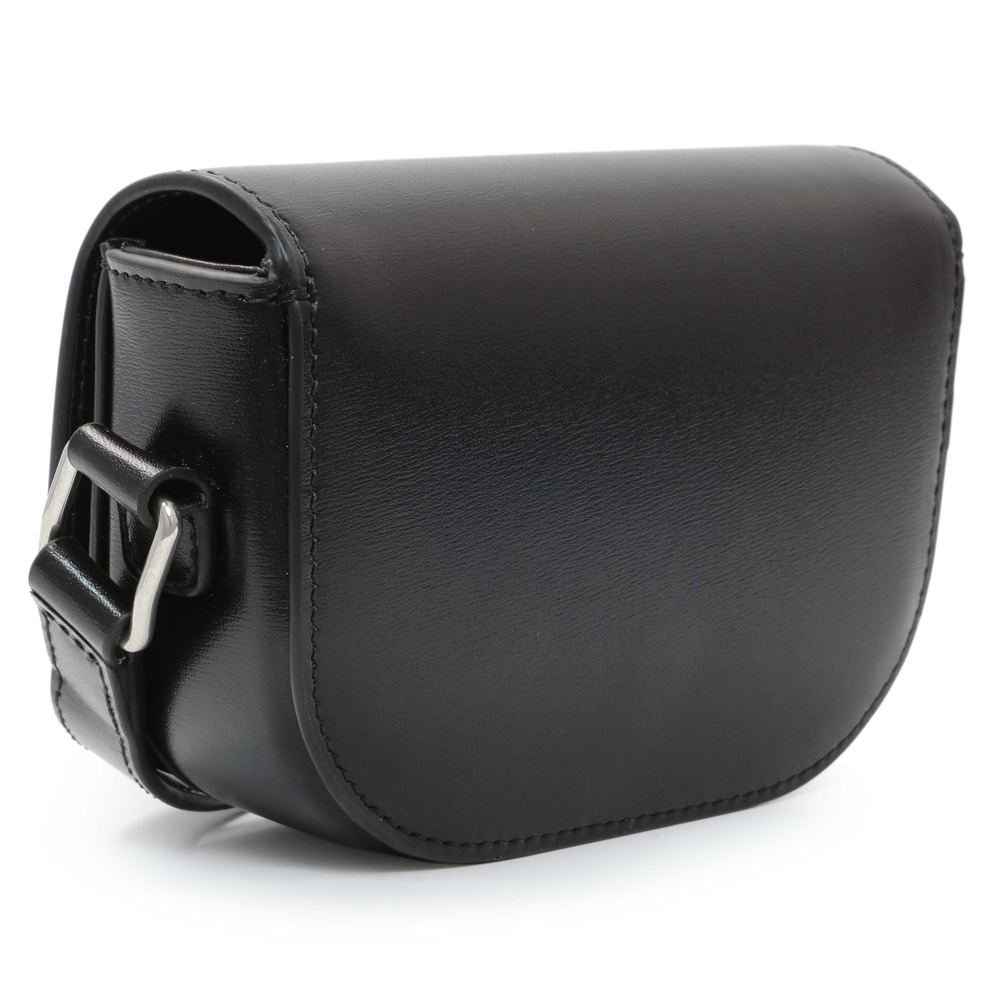 Celine Black Shiny Calfskin Nano Triomphe Besace