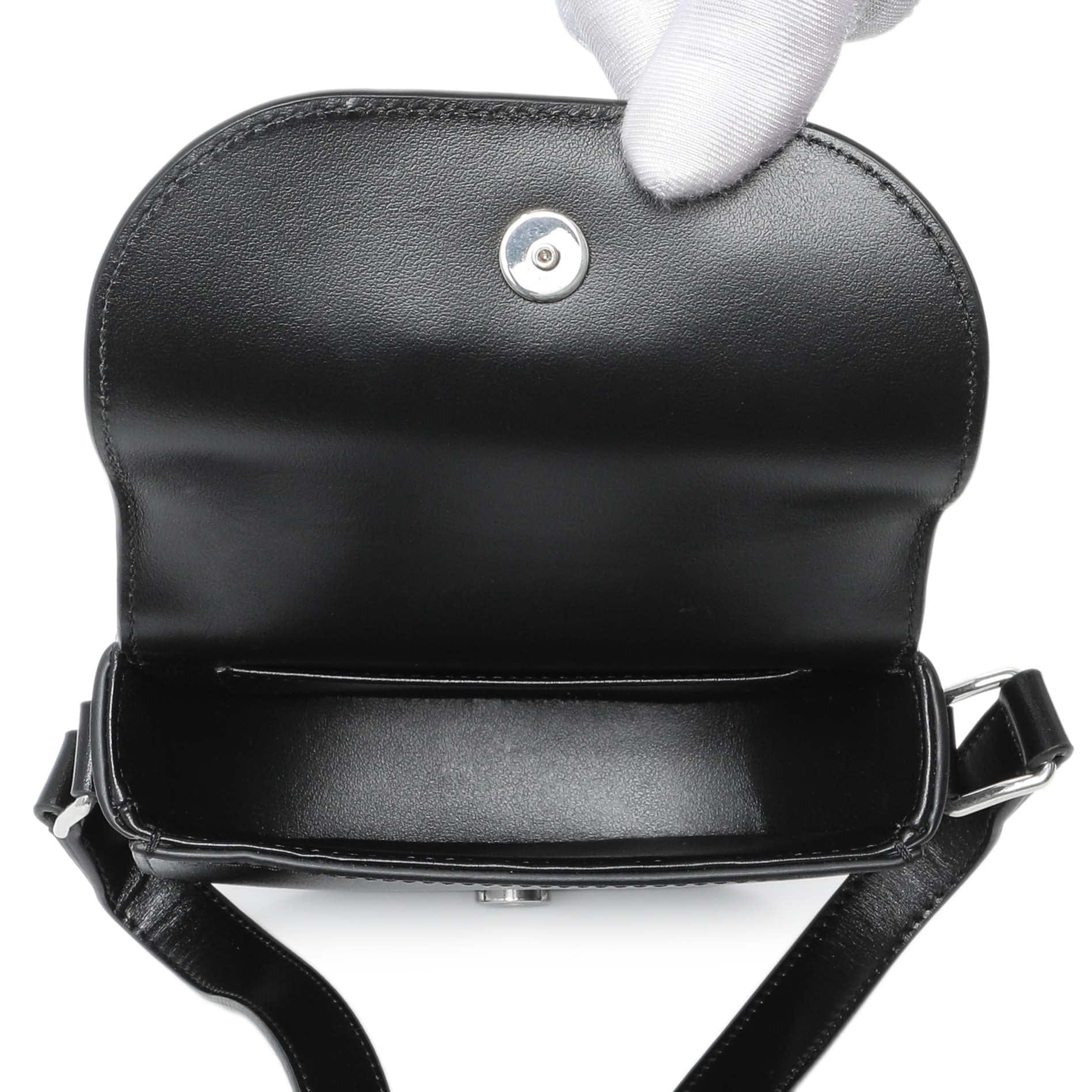 Celine Black Shiny Calfskin Nano Triomphe Besace