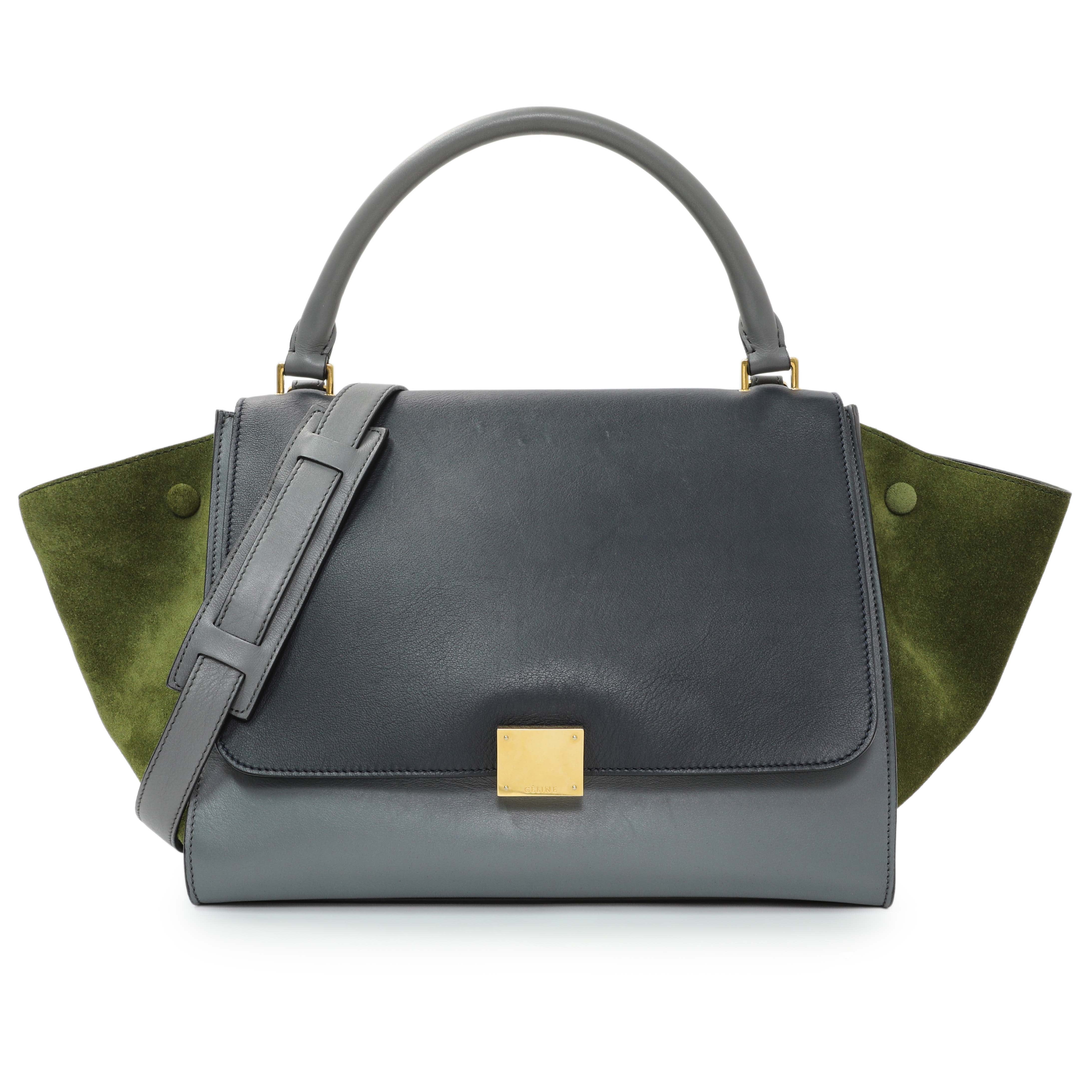 Celine Calfskin Suede Tri - Color Medium Trapeze