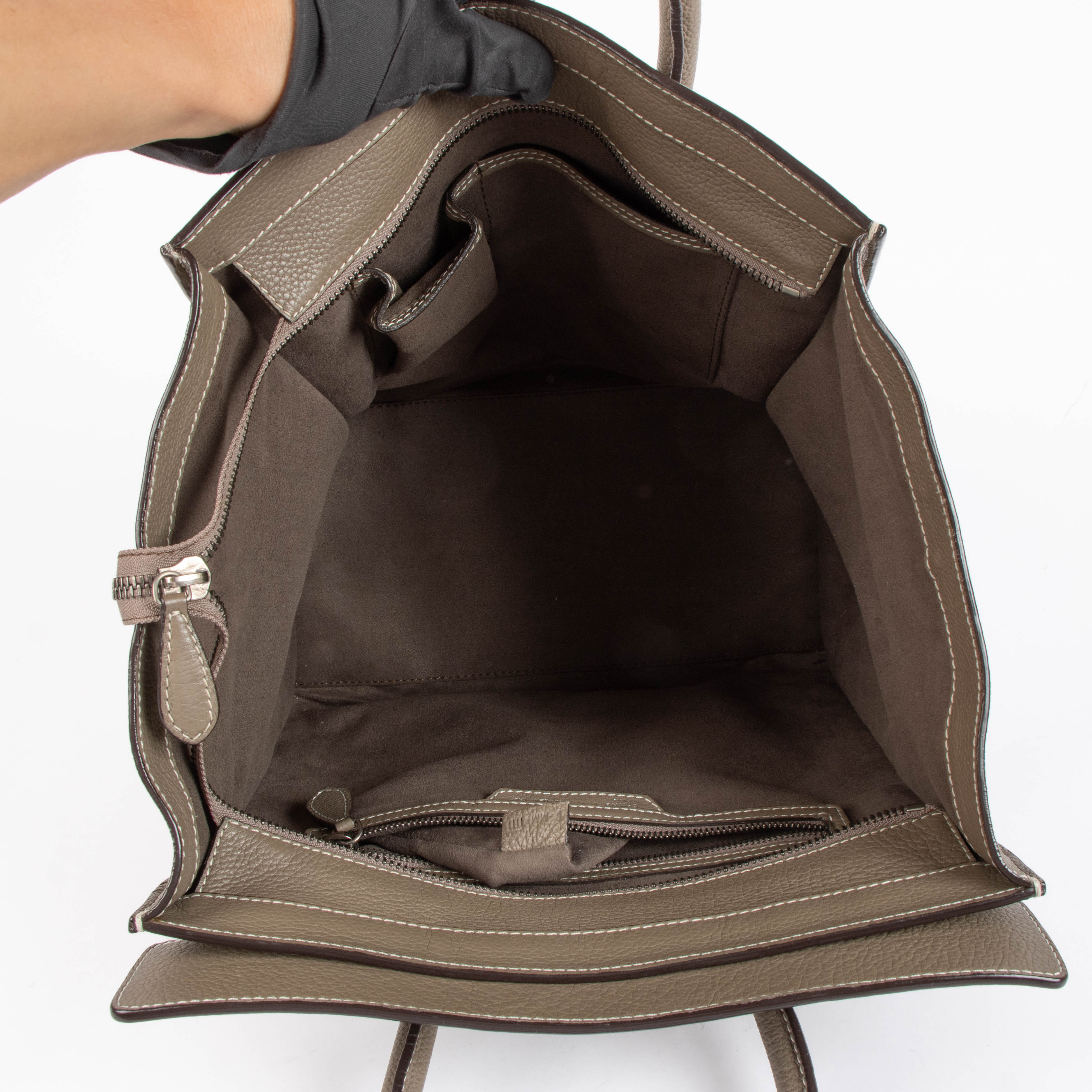 Celine Taupe Calfskin Soft Mini Luggage Bag