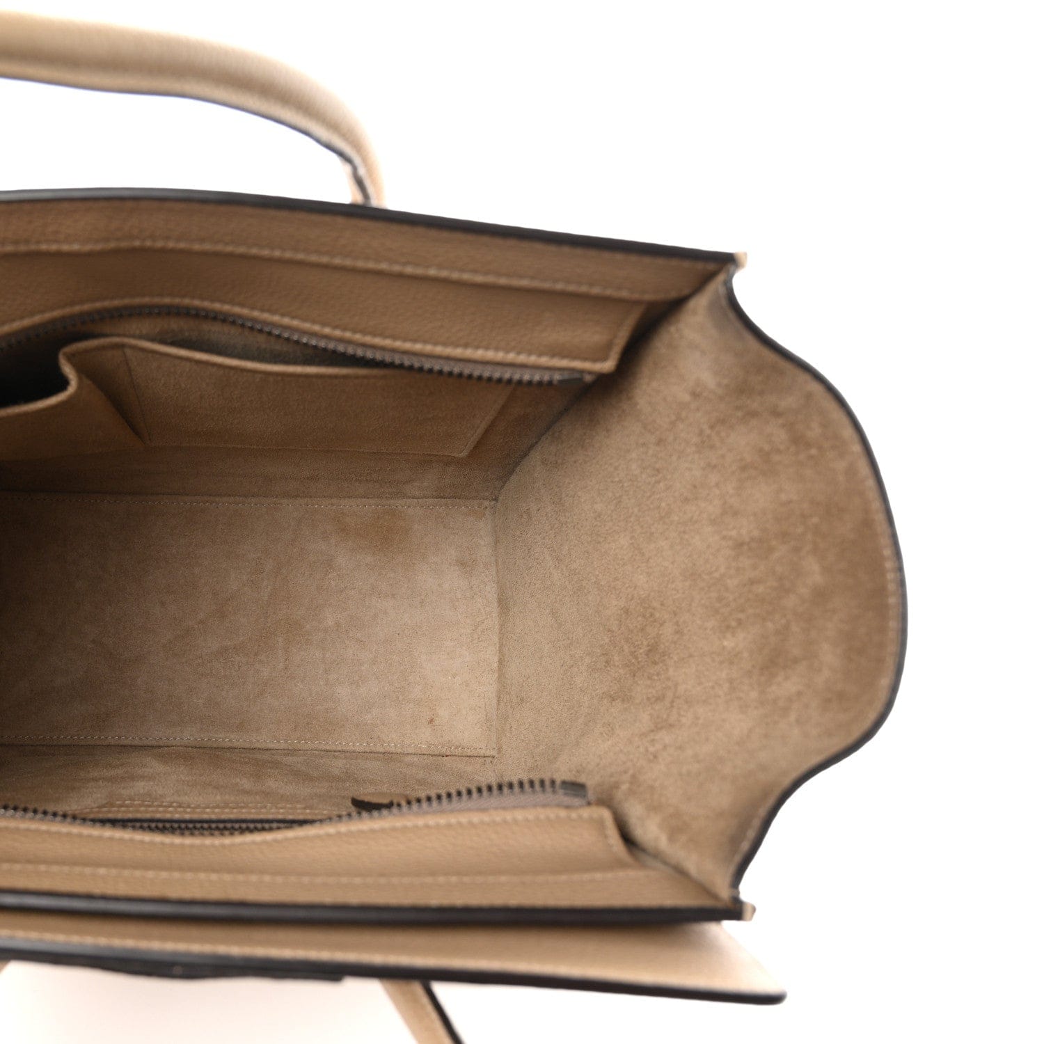 Celine Drummed Calfskin Micro Luggage Dune