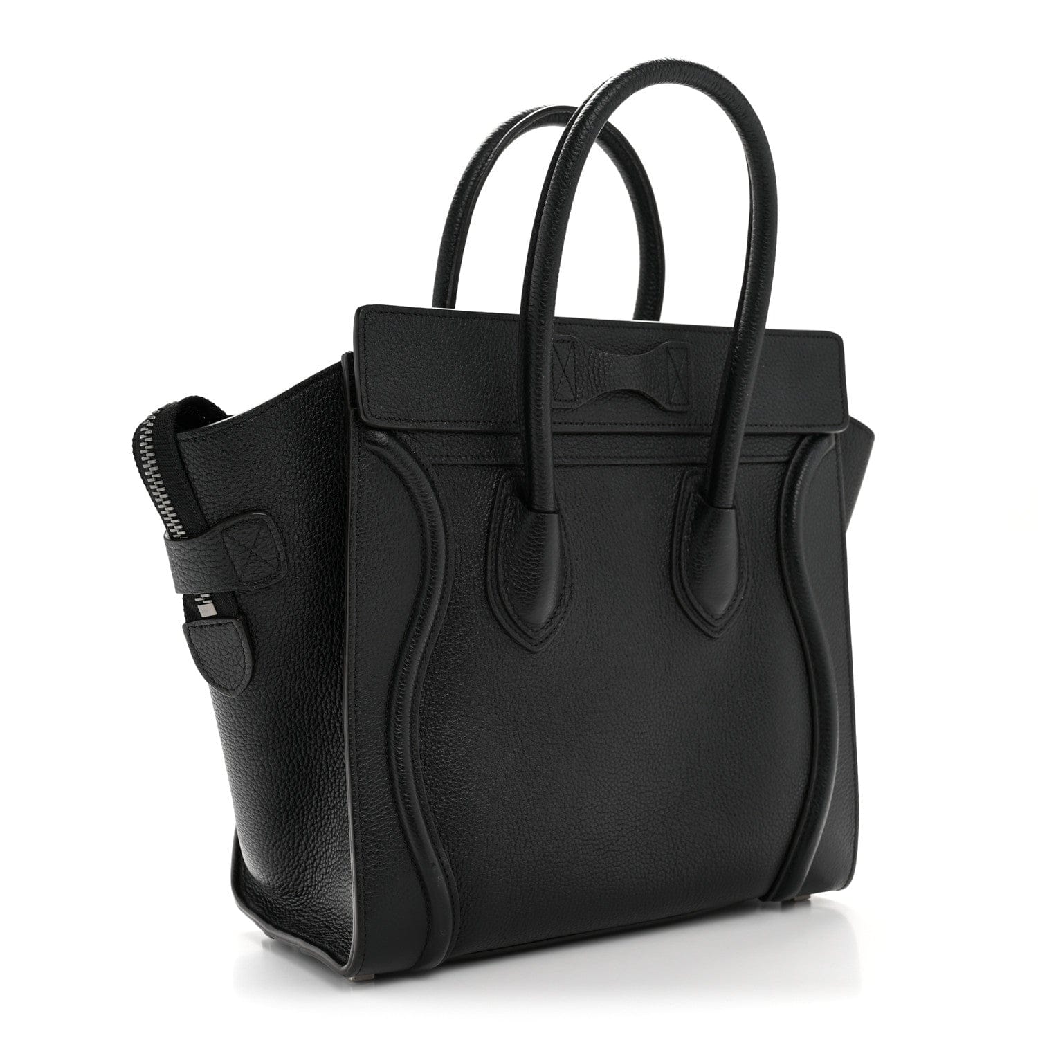 Celine Drummed Calfskin Micro Luggage Black