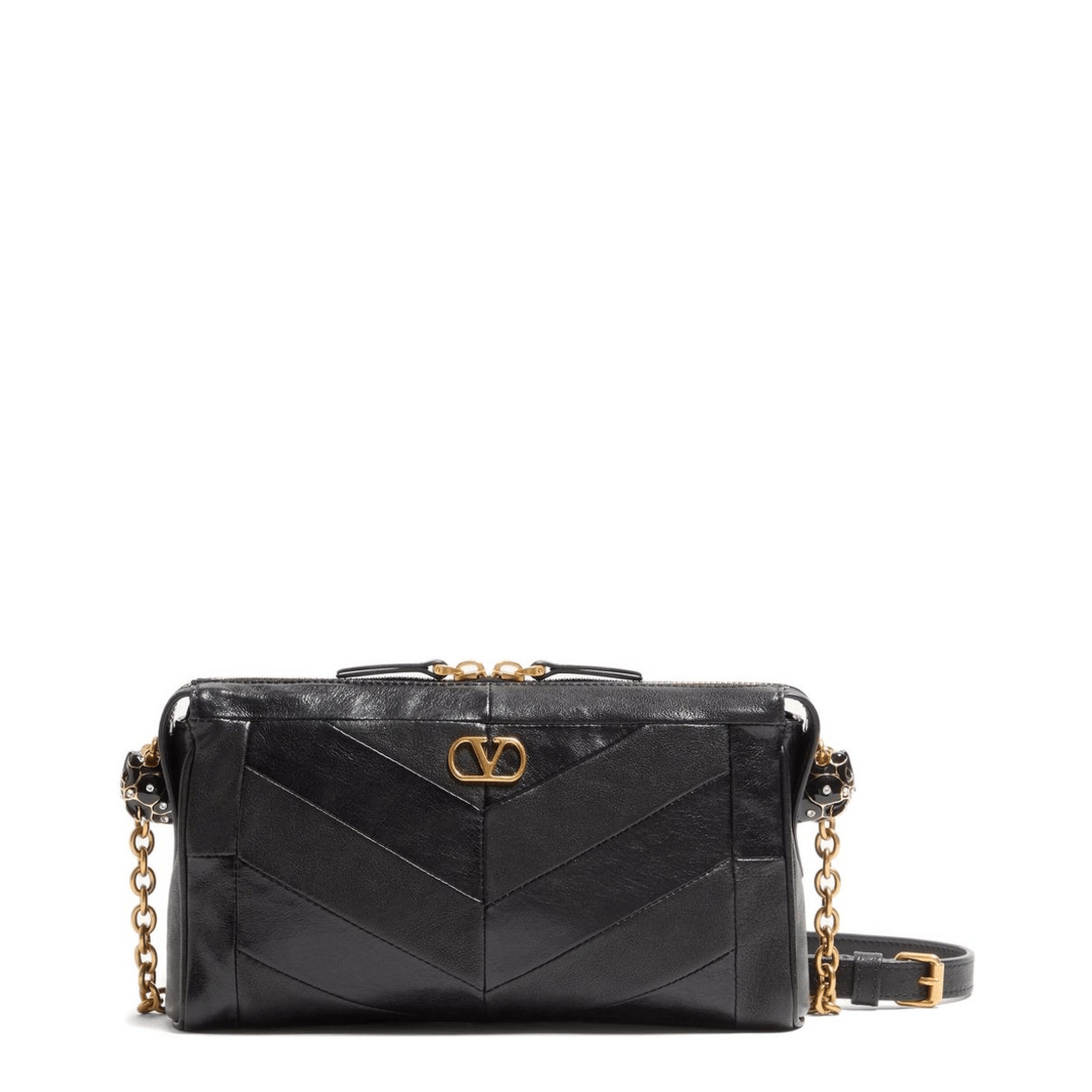 Valentino Panthea Small Nappa Leather Shoulder Bag - Black