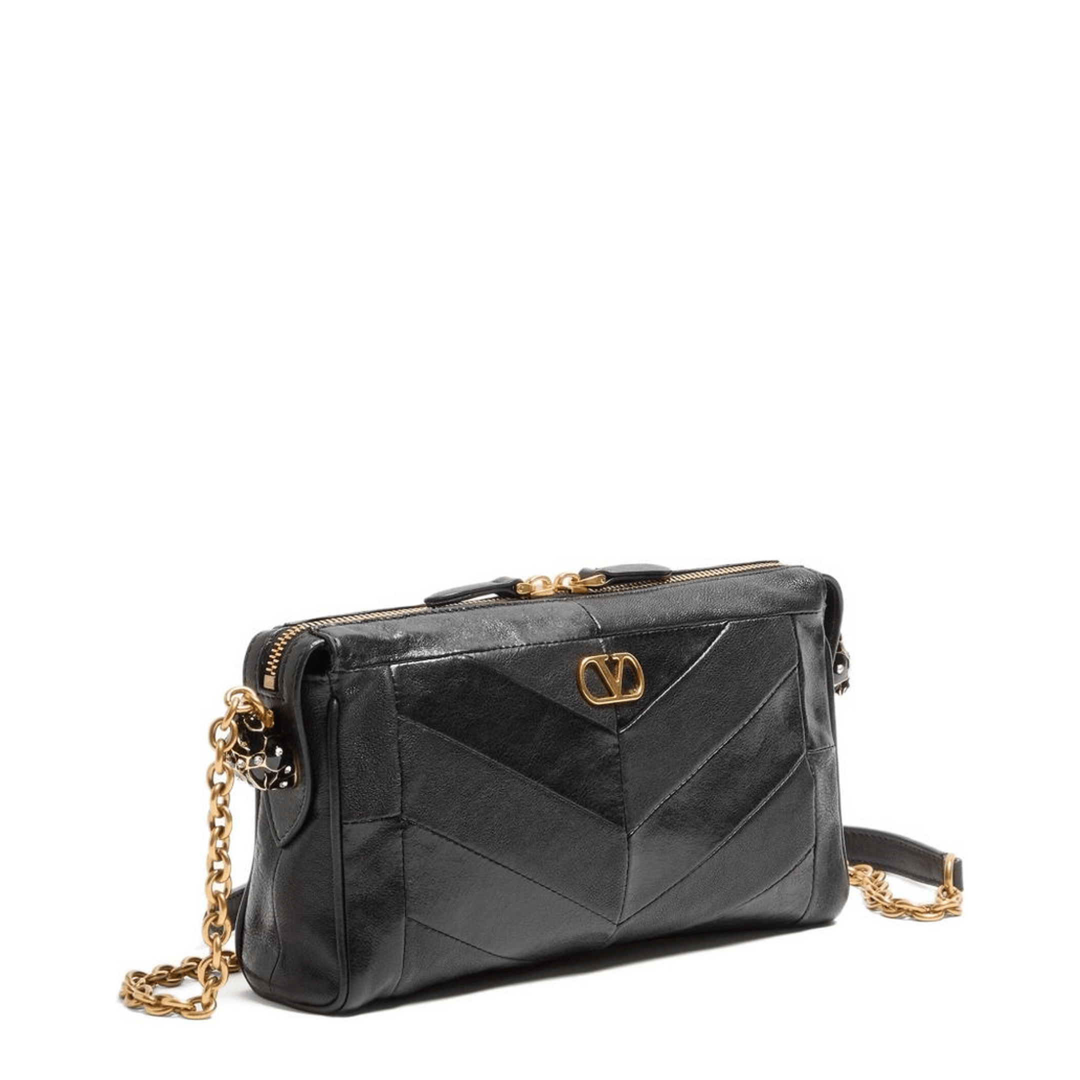 Valentino Panthea Small Nappa Leather Shoulder Bag - Black