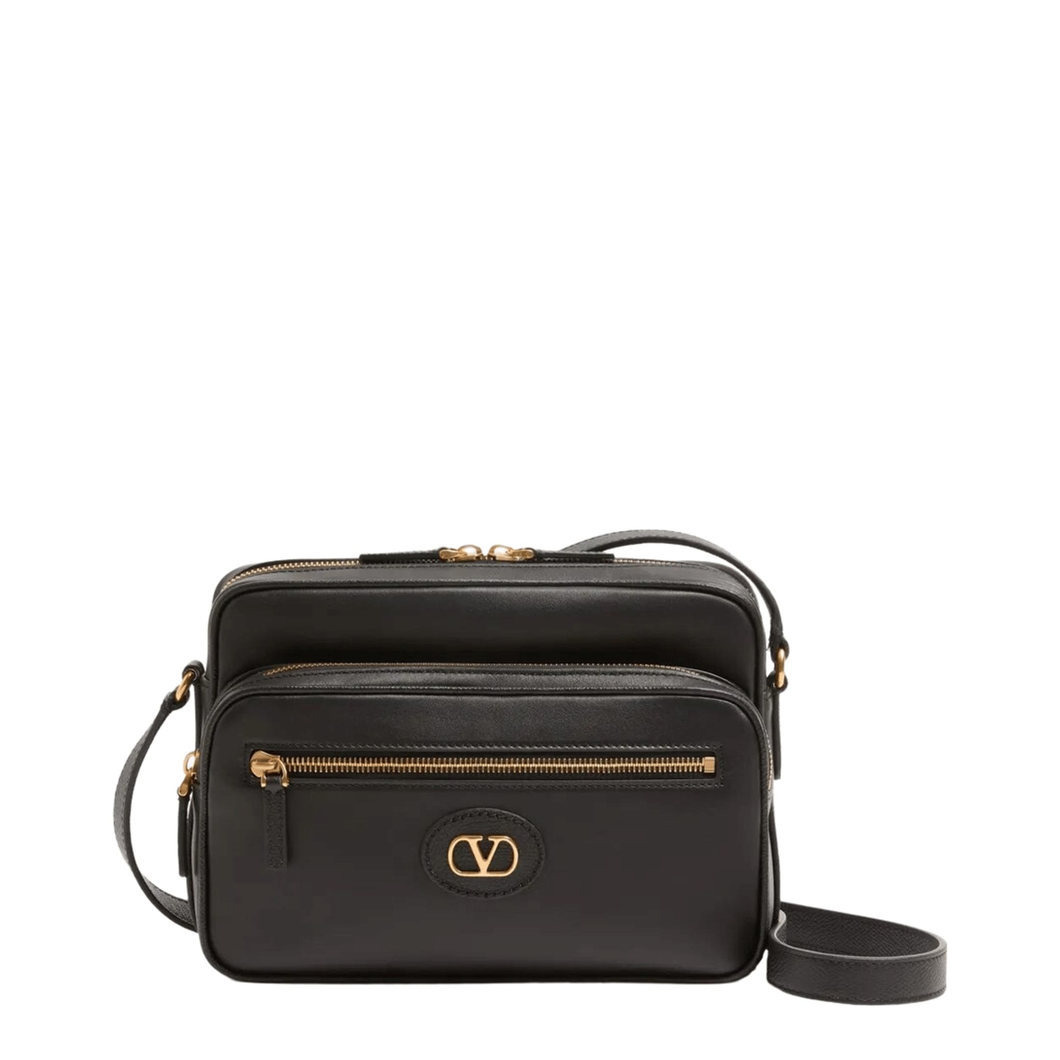 Valentino Antibes Calfskin Shoulder Bag - Black