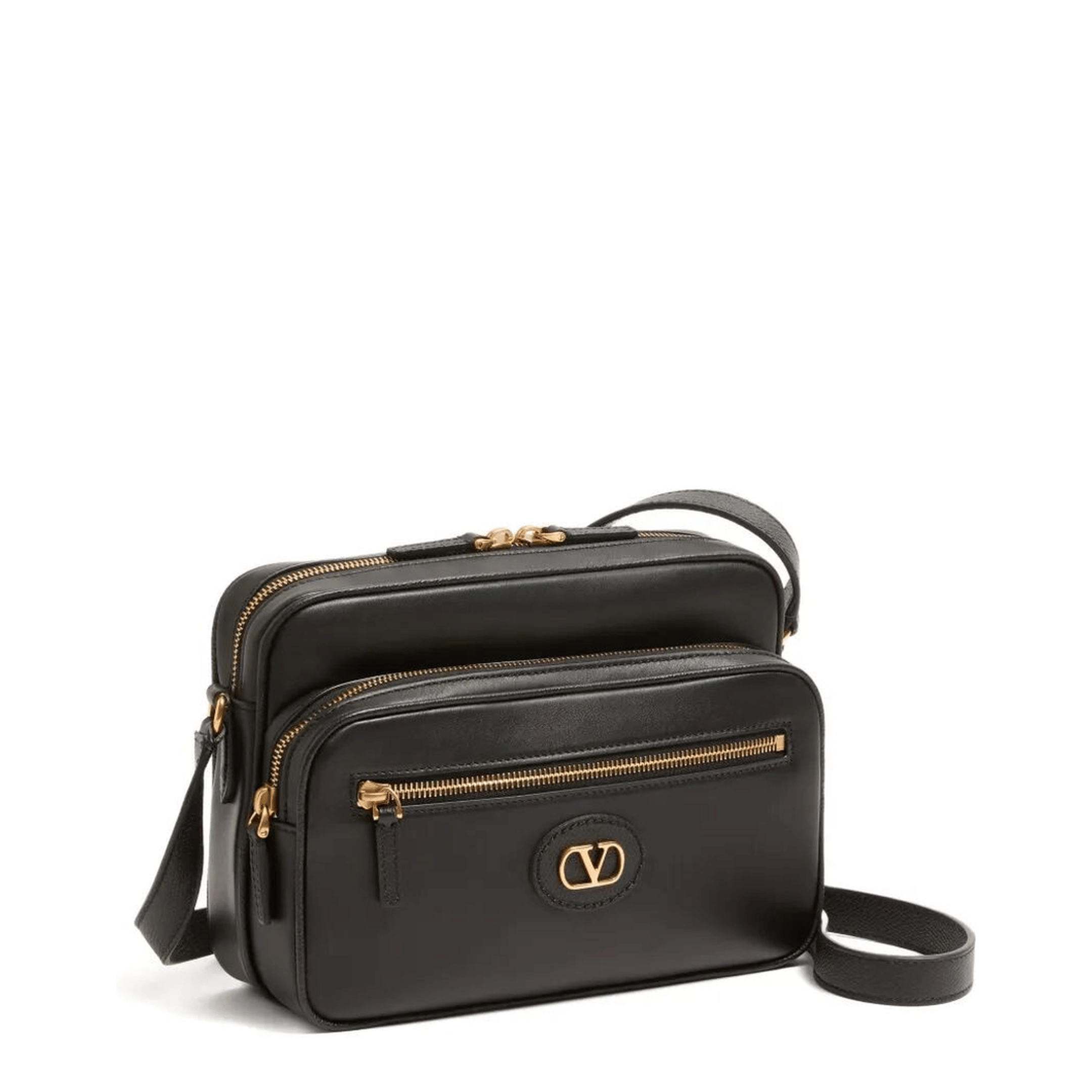 Valentino Antibes Calfskin Shoulder Bag - Black