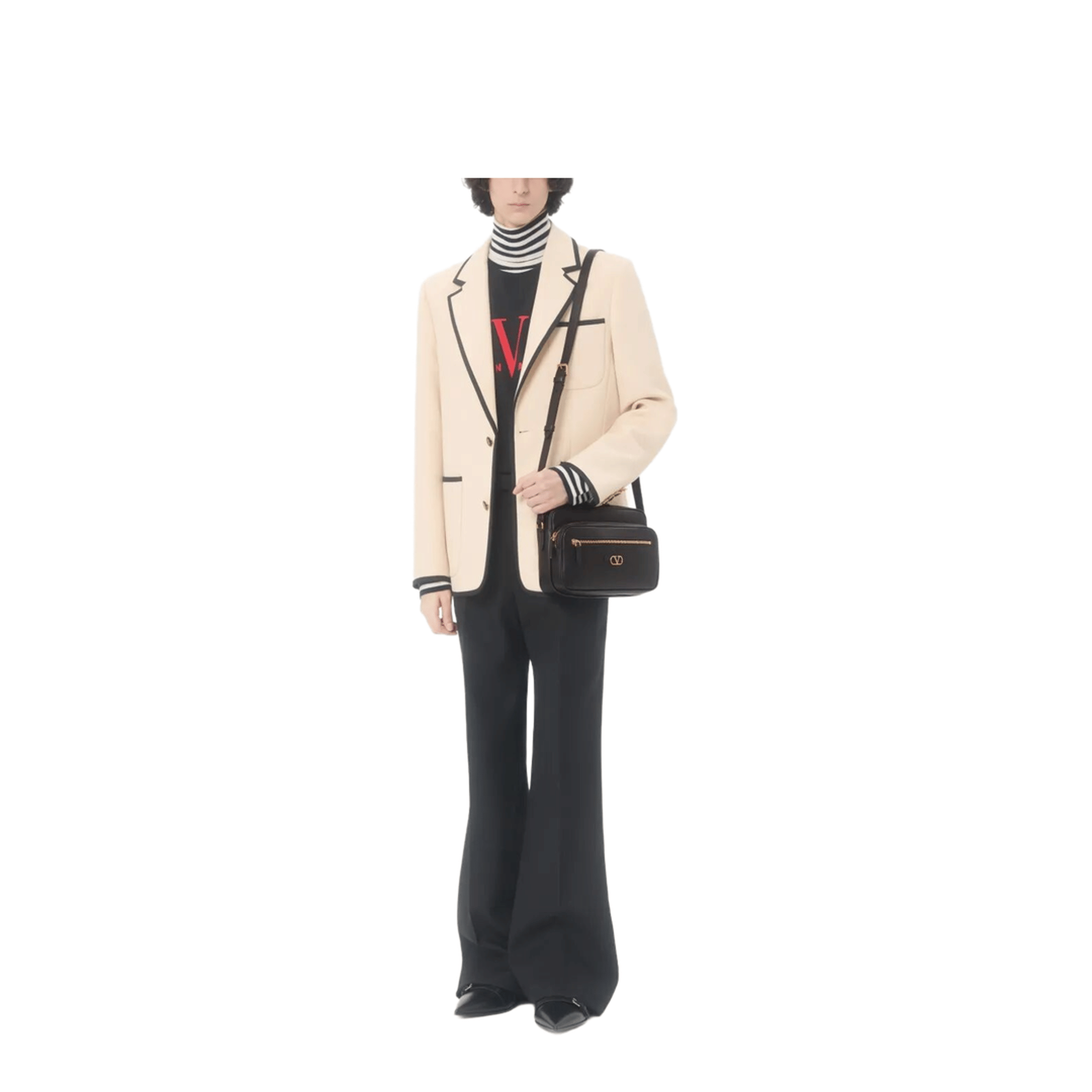 Valentino Antibes Calfskin Shoulder Bag - Black