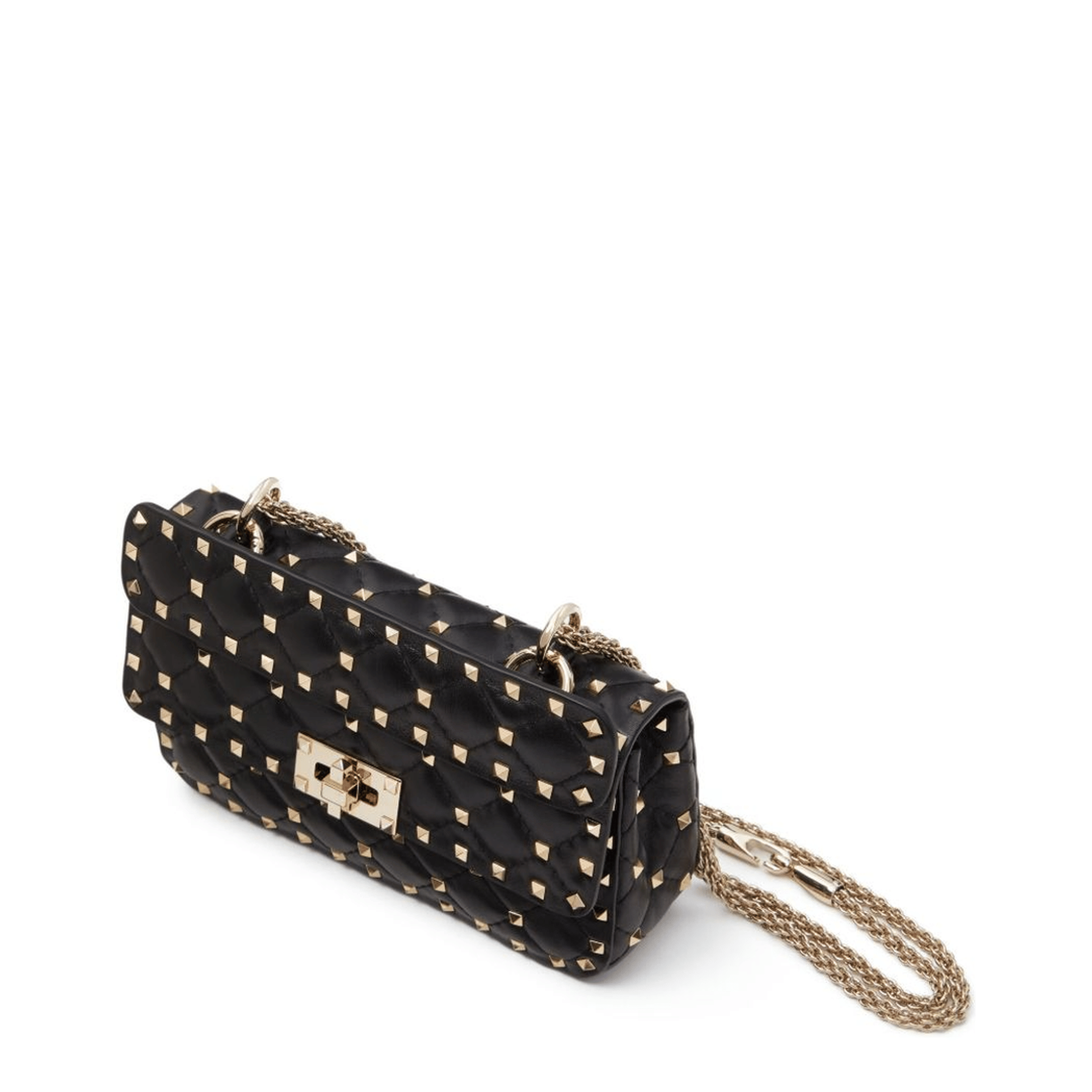 Valentino Rockstud Spike Small Quilted Nappa Shoulder Bag - Black