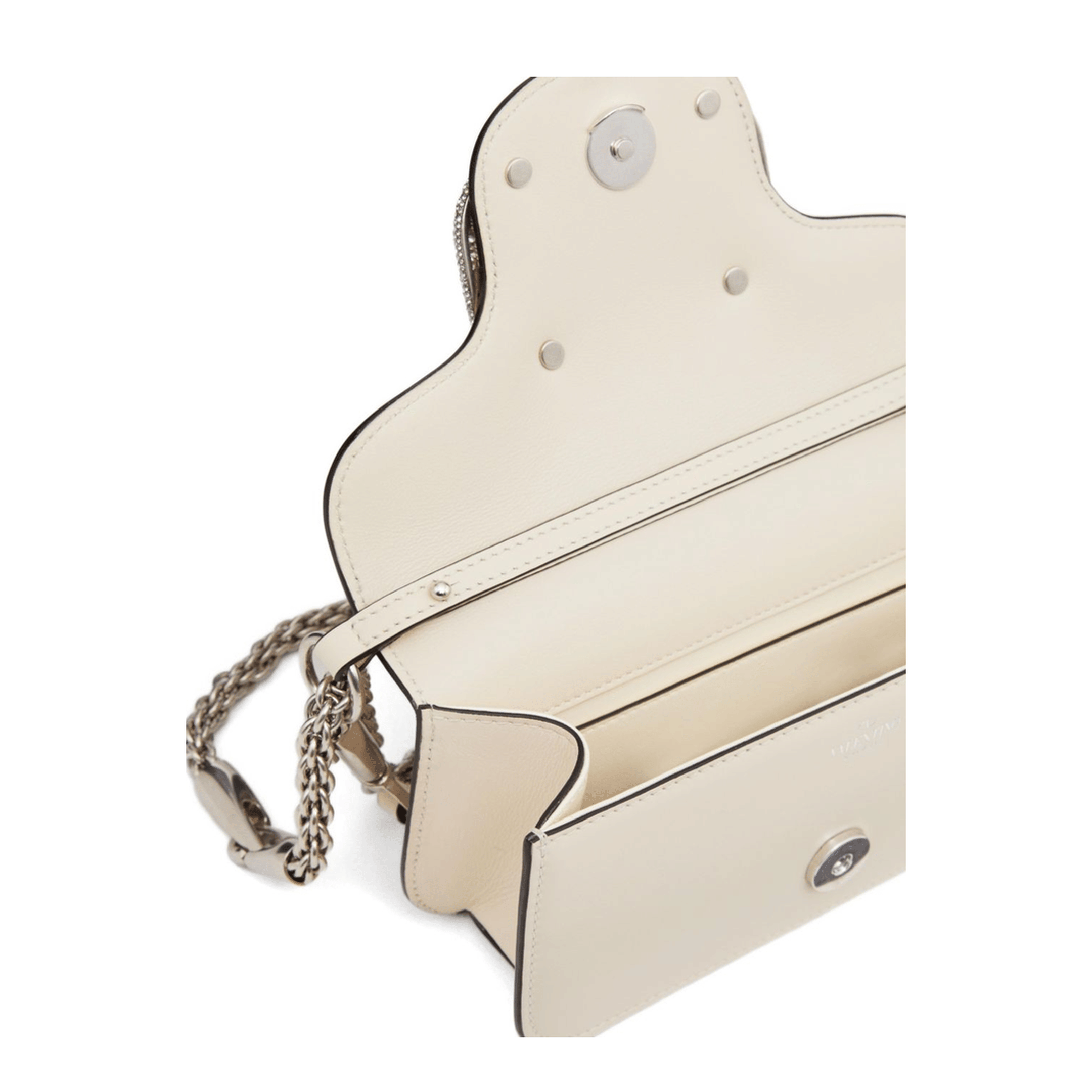 Valentino Locò Small Calfskin Shoulder Bag - Ivory