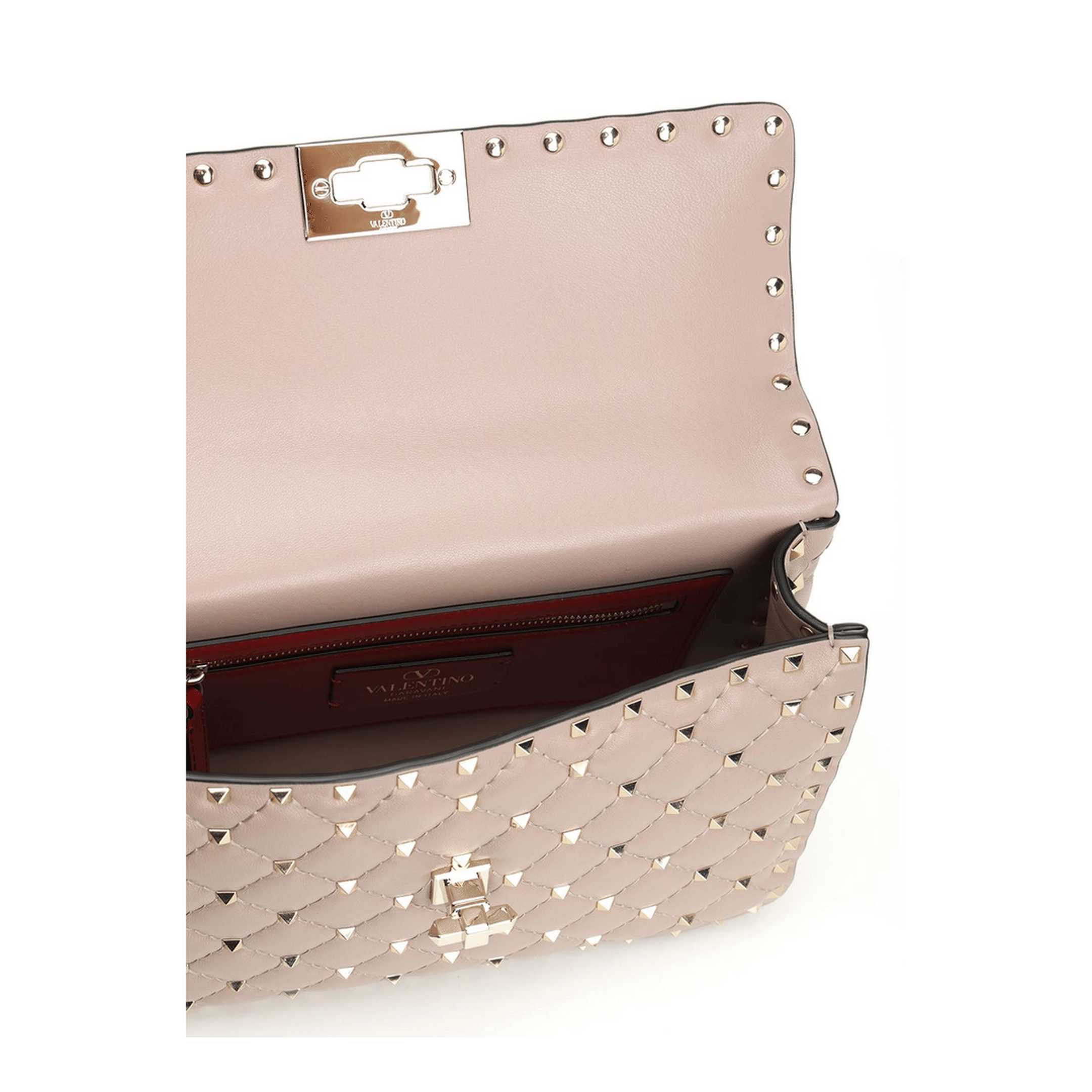 Valentino Rockstud Spike Medium Nappa Shoulder Bag - Powder Pink
