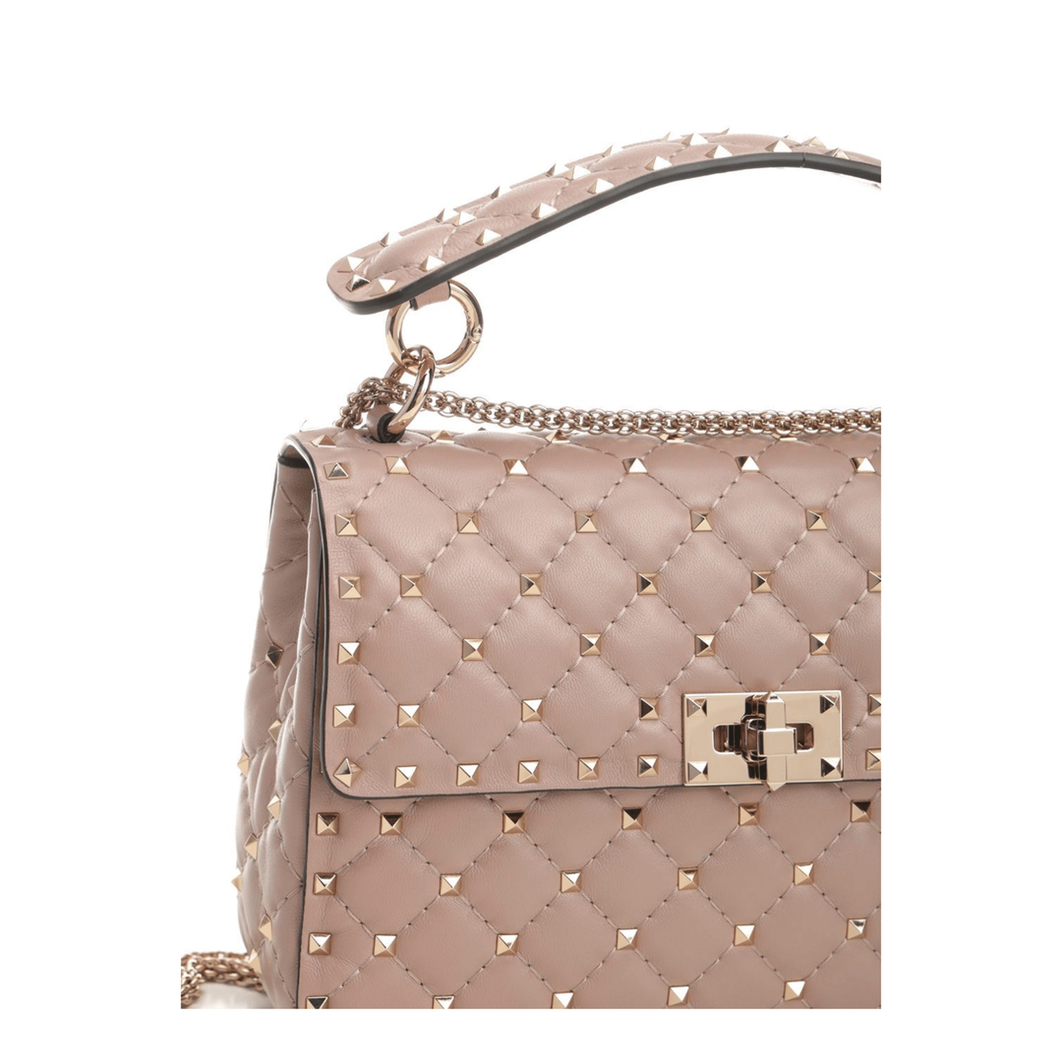 Valentino Rockstud Spike Medium Nappa Shoulder Bag - Powder Pink