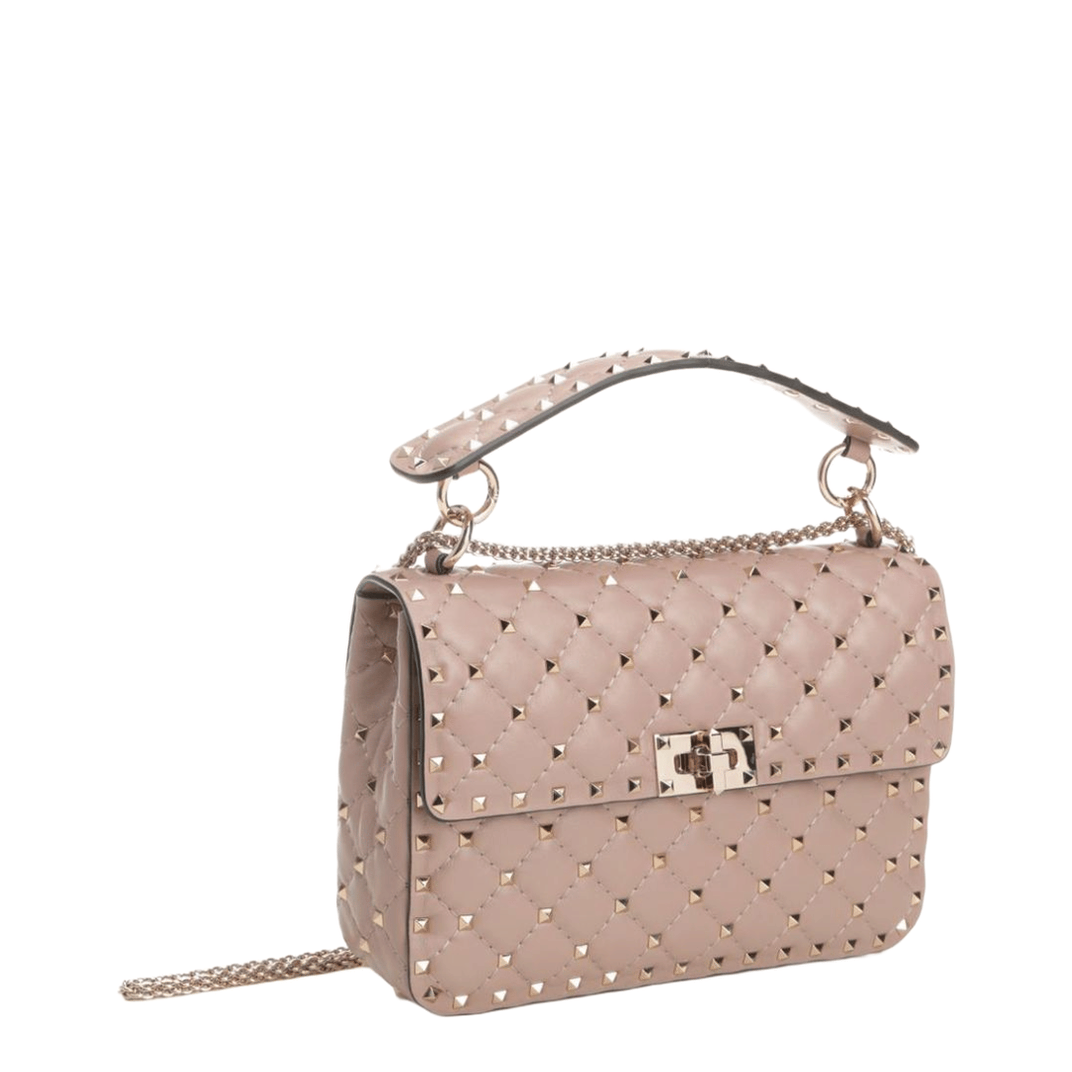 Valentino Rockstud Spike Medium Nappa Shoulder Bag - Powder Pink