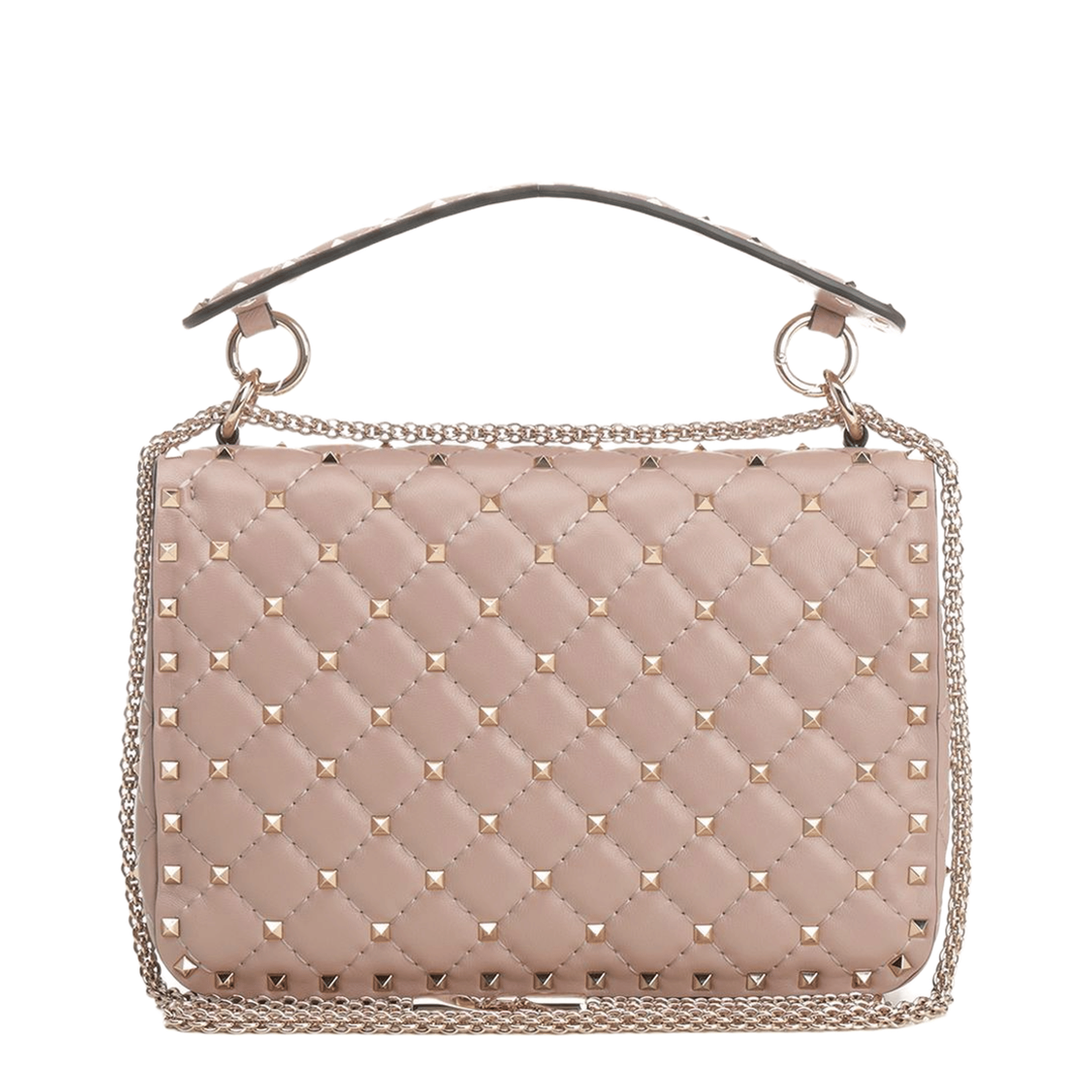 Valentino Rockstud Spike Medium Nappa Shoulder Bag - Powder Pink