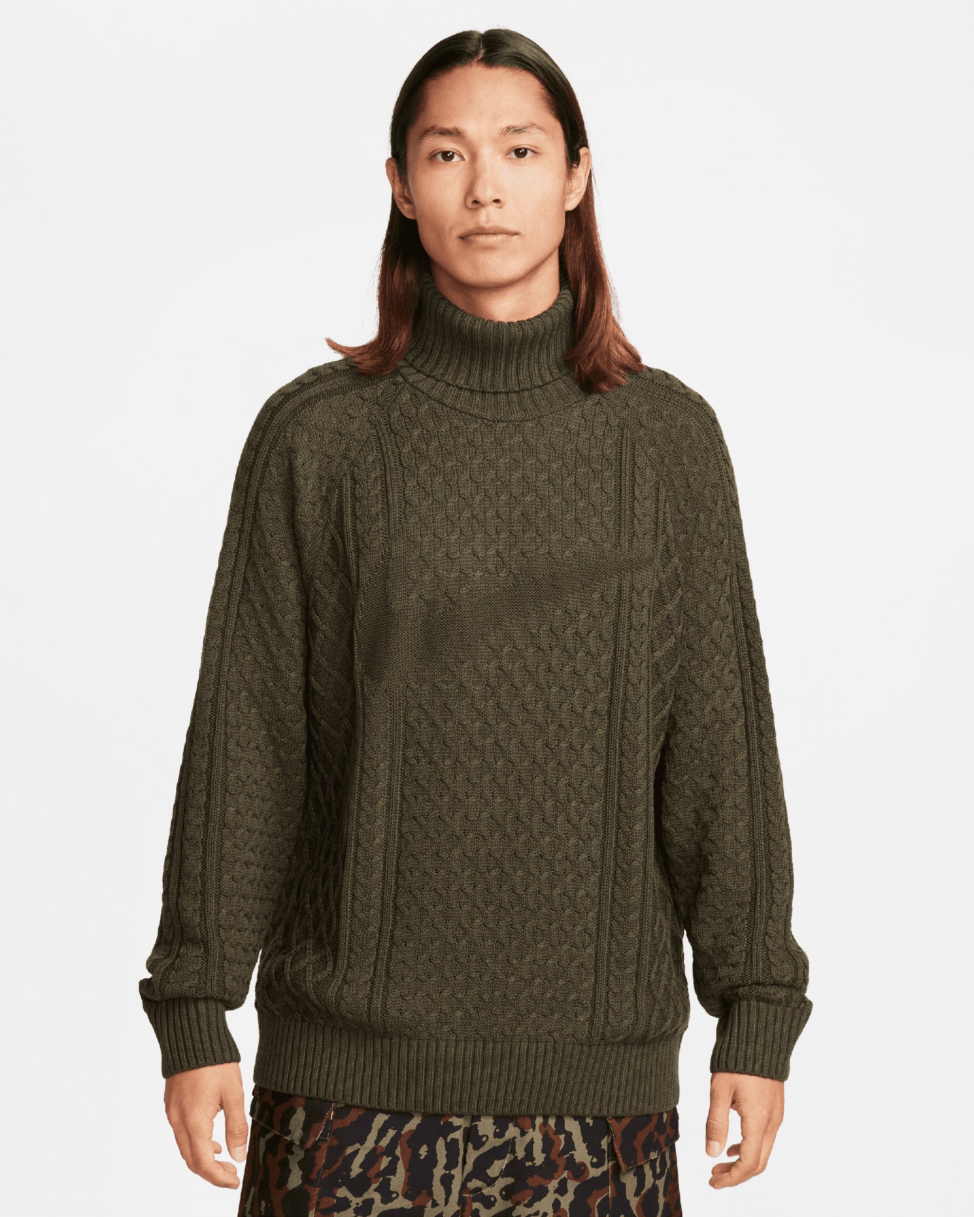 Nike Jersey Nike Life Men's Turtleneck Cable Knit Sweater para hombre