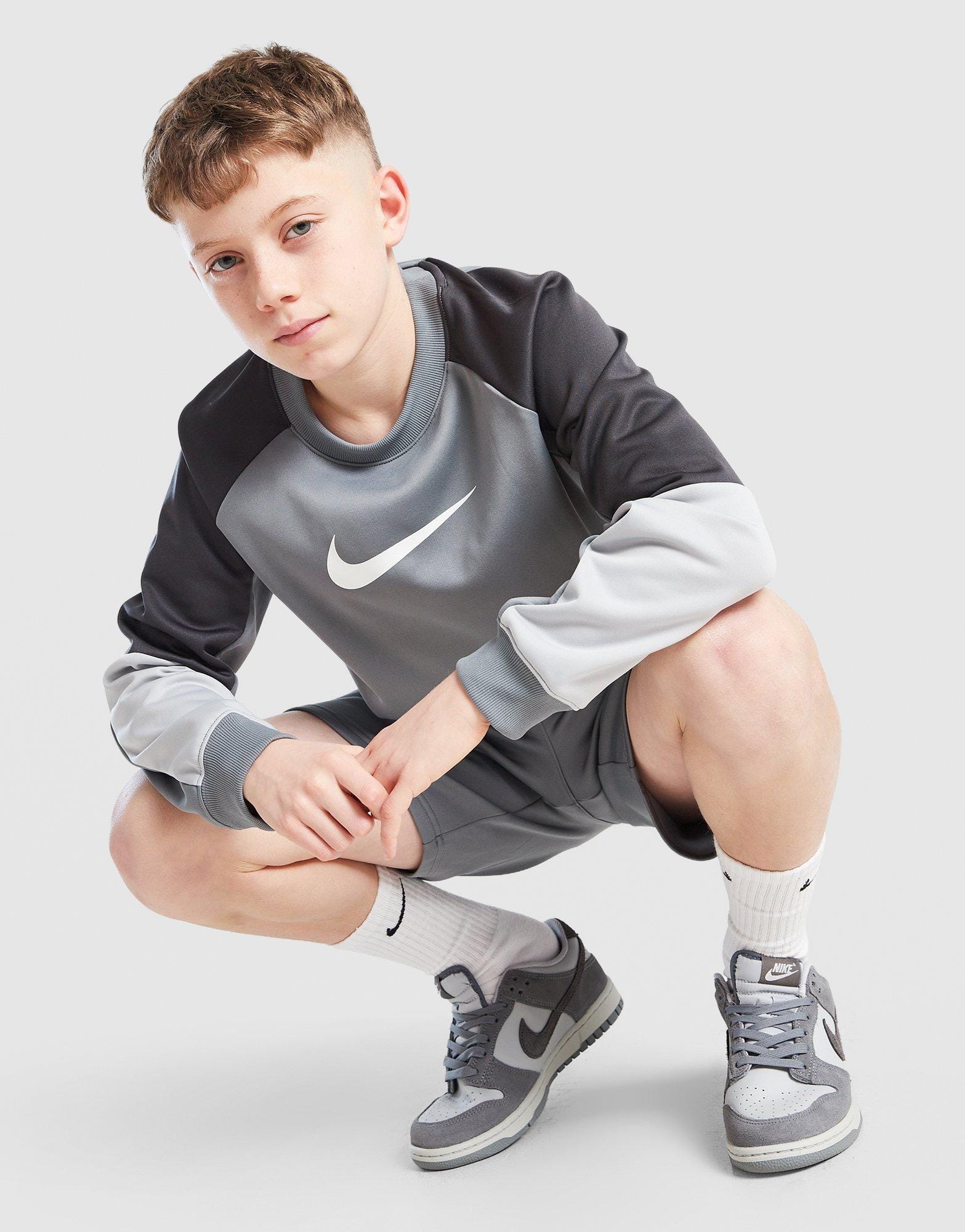 Nike Poly Crew Sweatshirt/Shorts Set Junior